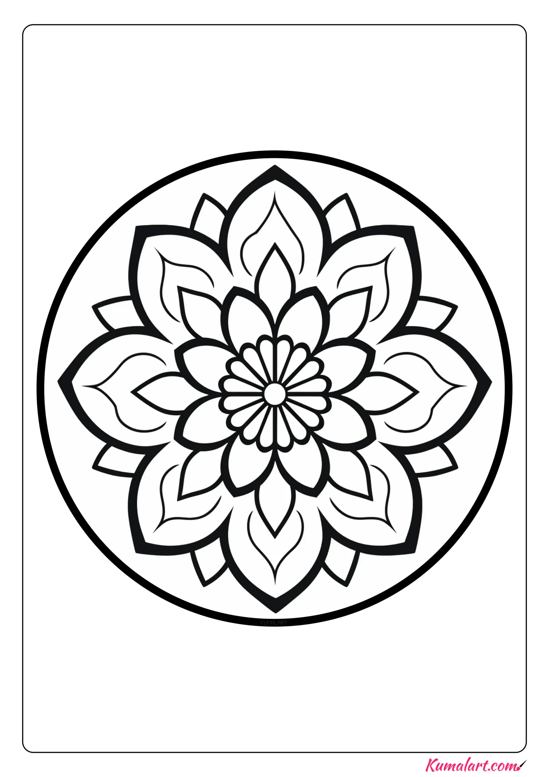 Kumala Lotus Flower Coloring Page