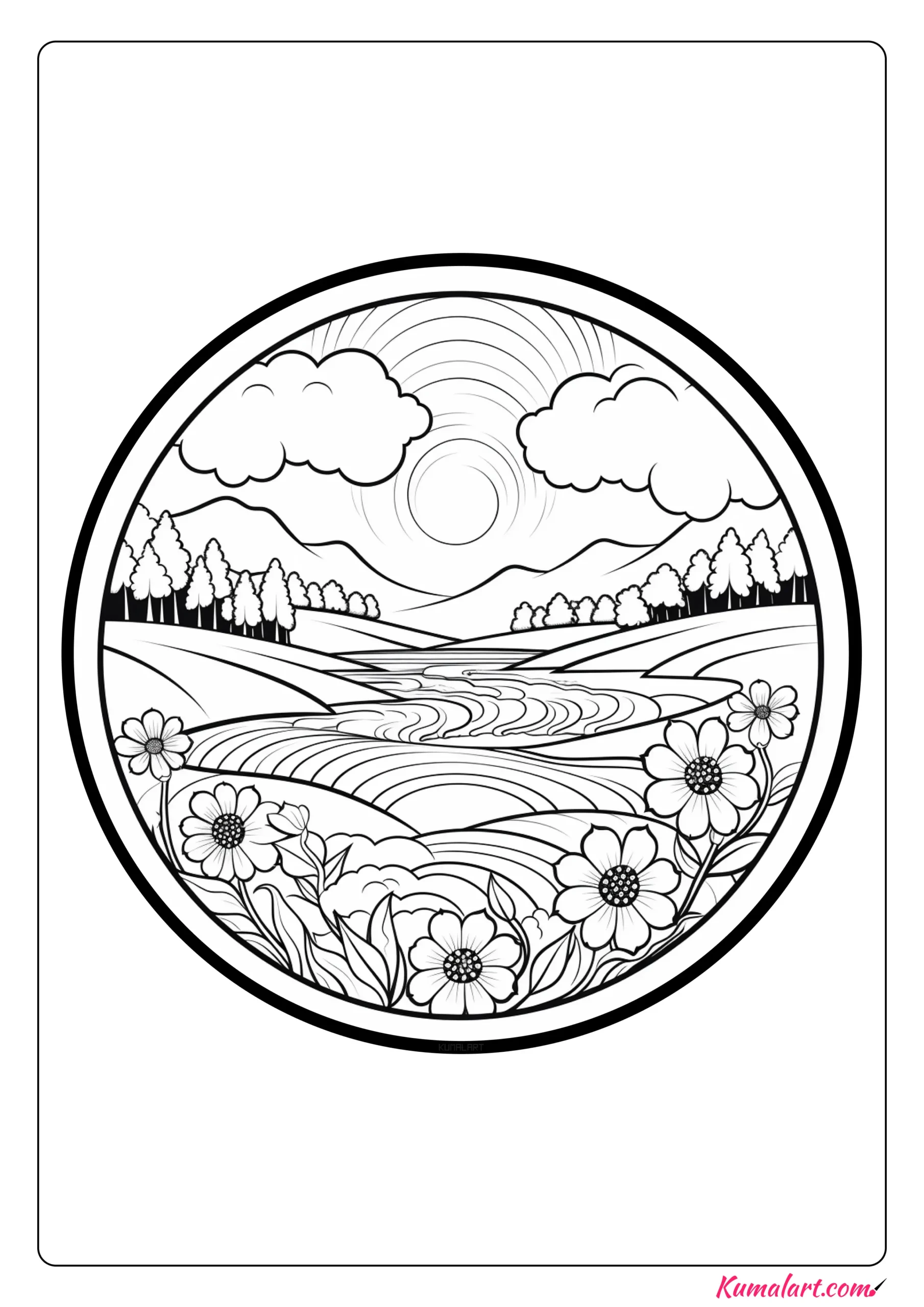 Lively Spring Coloring Page