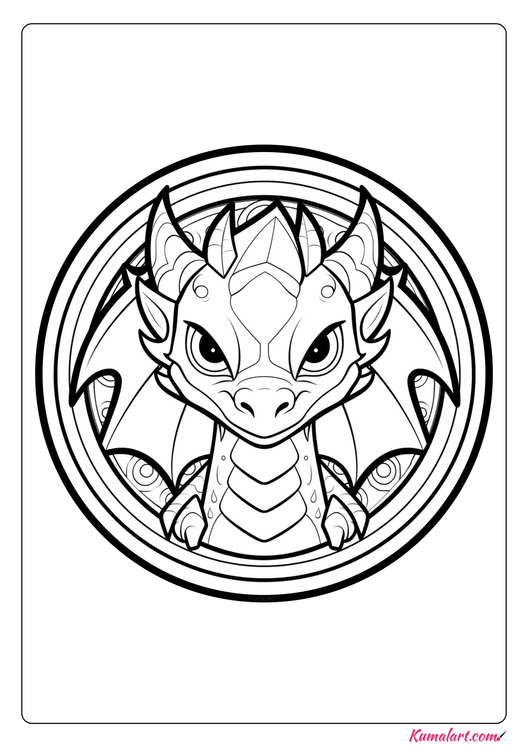 Lucja The Dragon Coloring Page (Printable A4 Page)