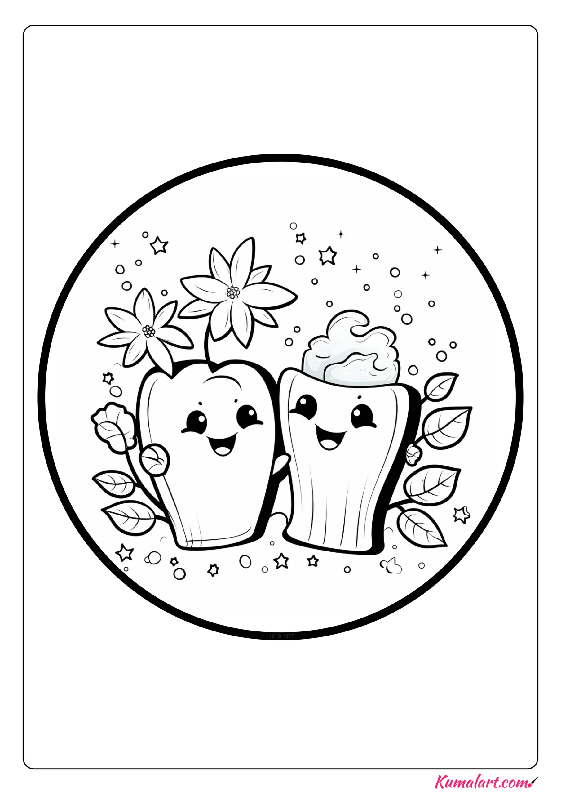 Luscious Tooth Brushing Coloring Page