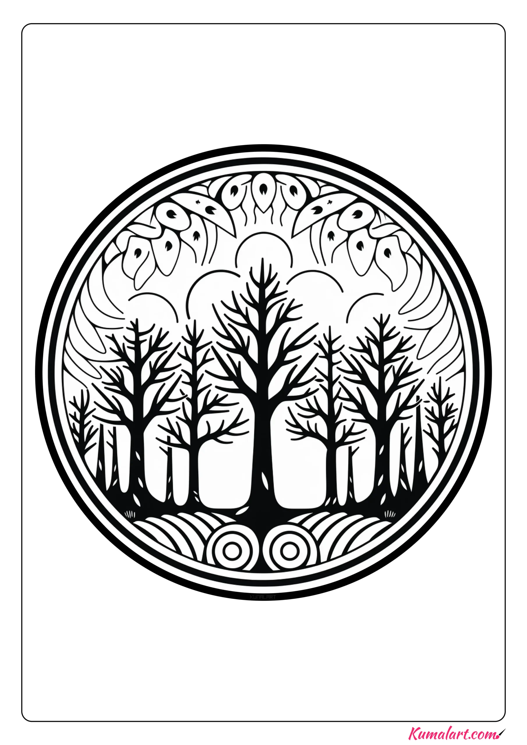 Lush Forest Coloring Page