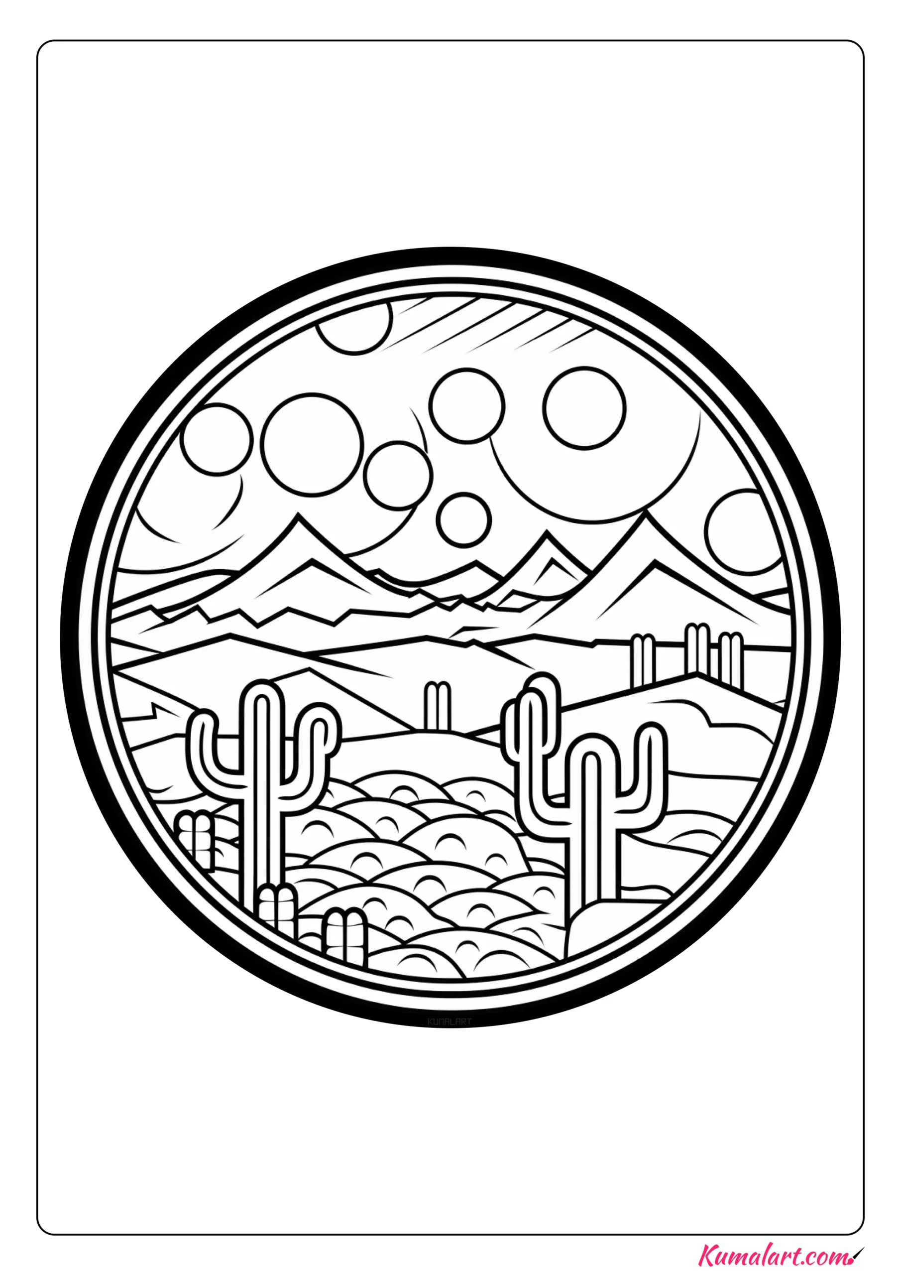Magical Desert Coloring Page