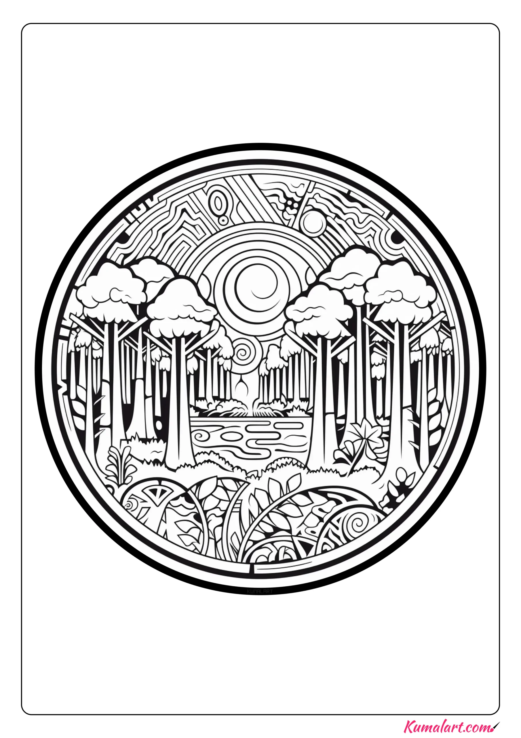 Magical Rainforest Coloring Page