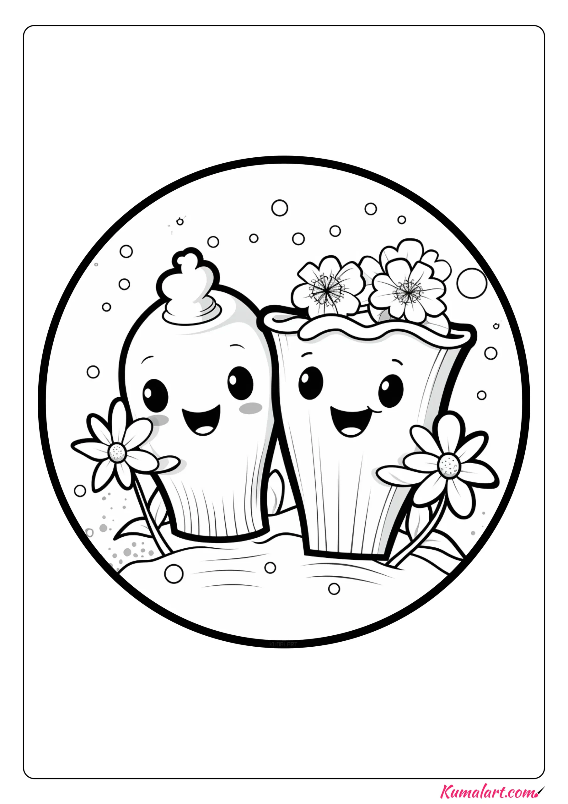 Magnificent Tooth Brushing Coloring Page