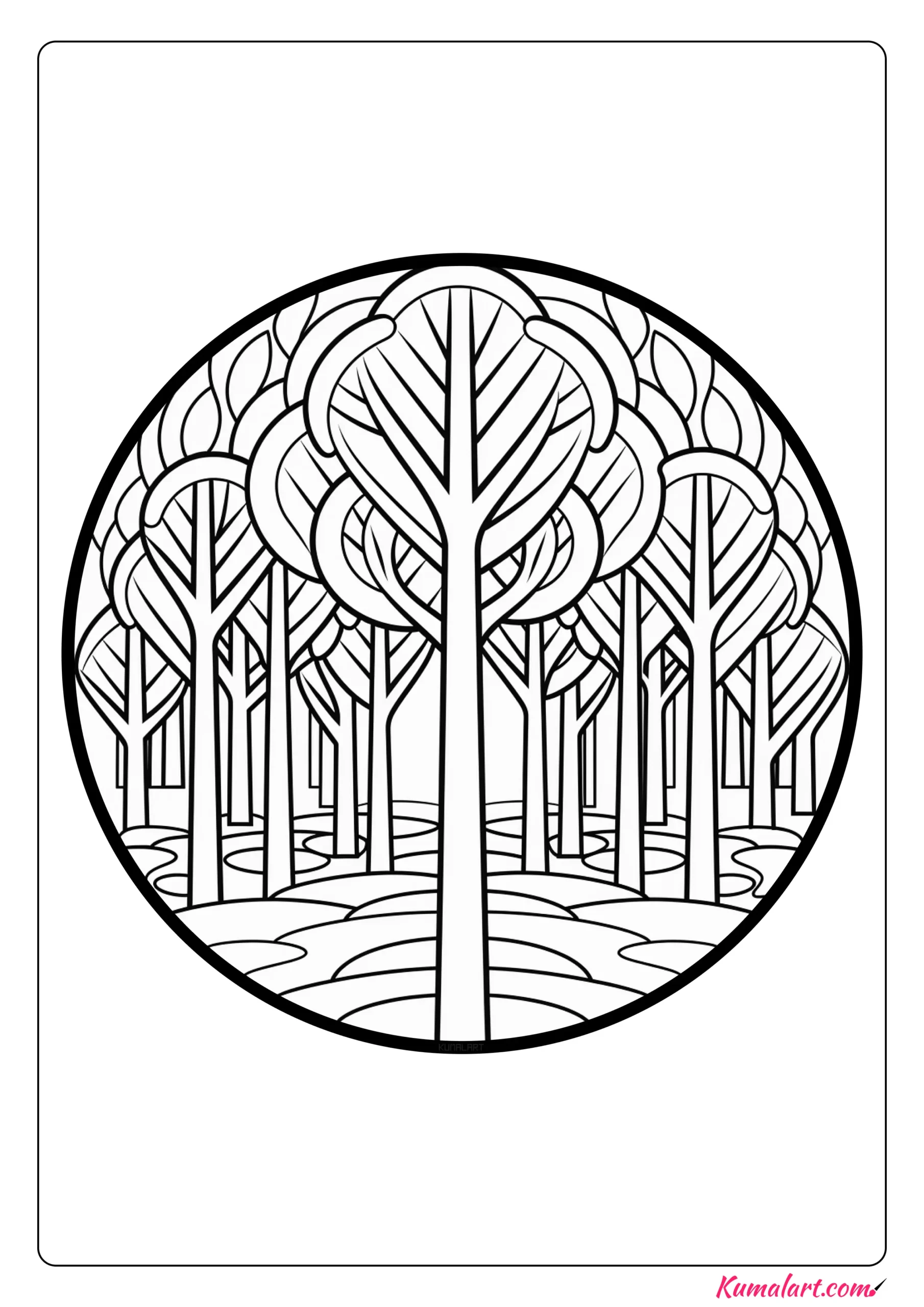 Majestic Forest Coloring Page