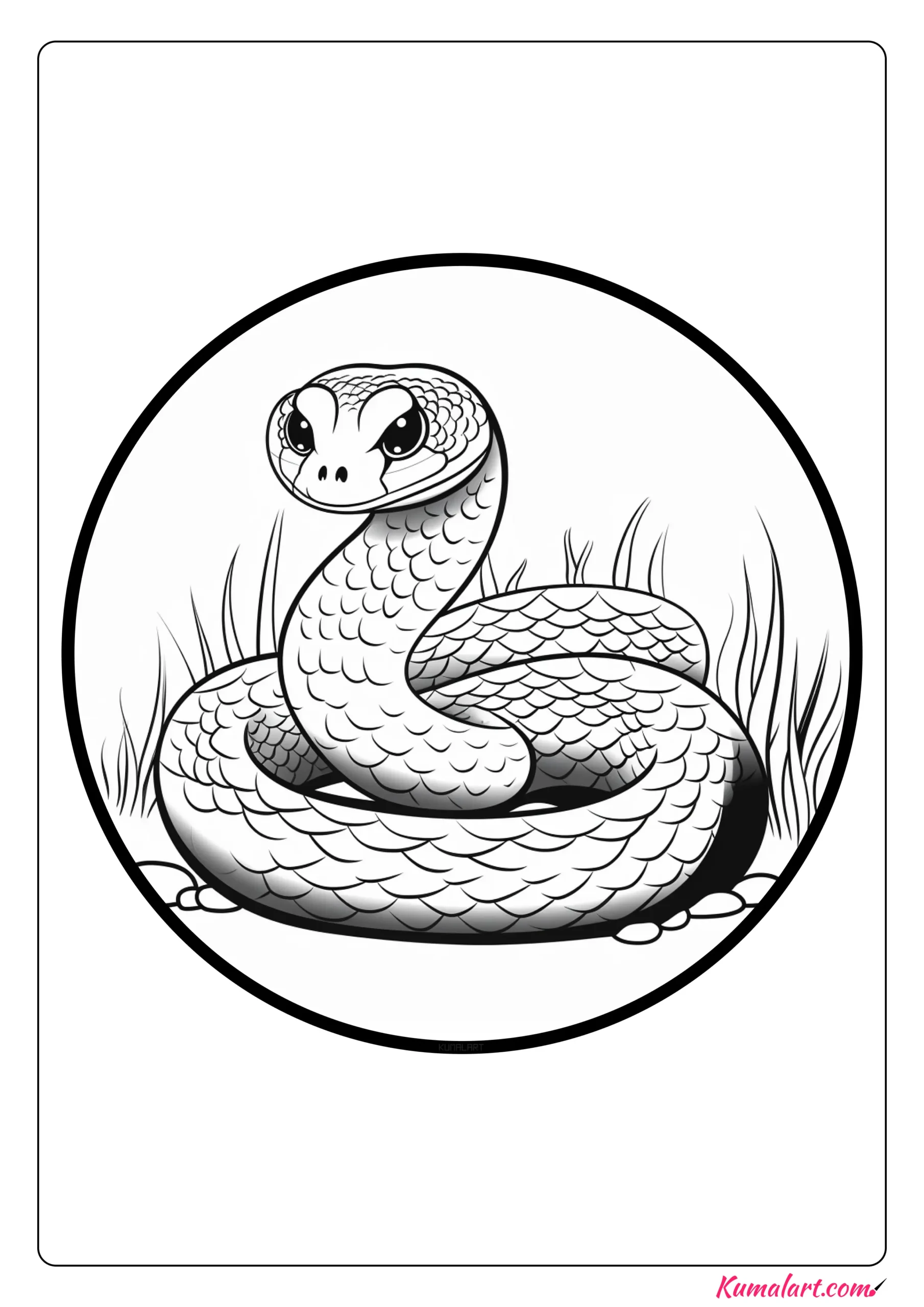 Massasauga Rattle Snake Coloring Page