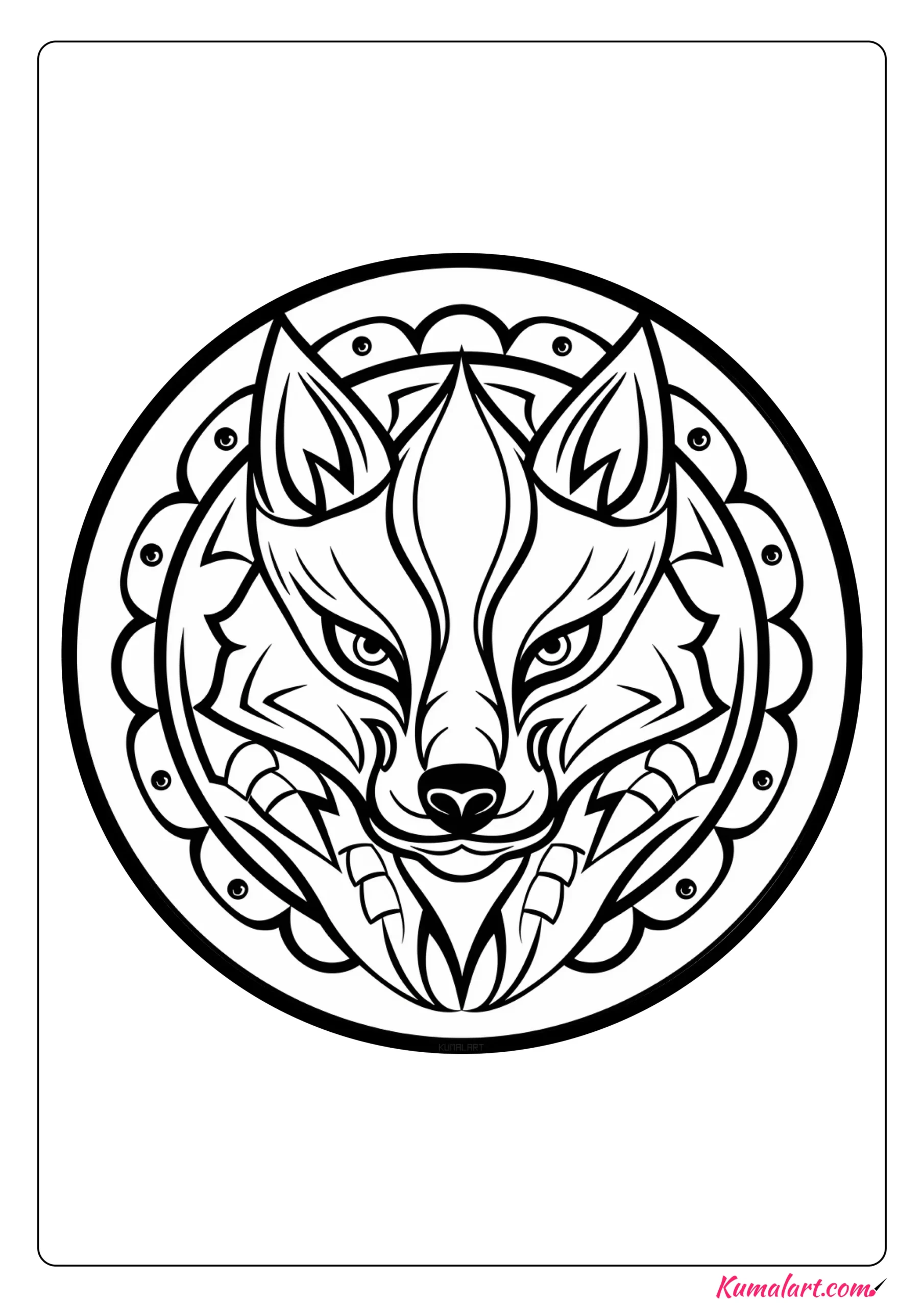 Max the Fox Mandala Coloring Page