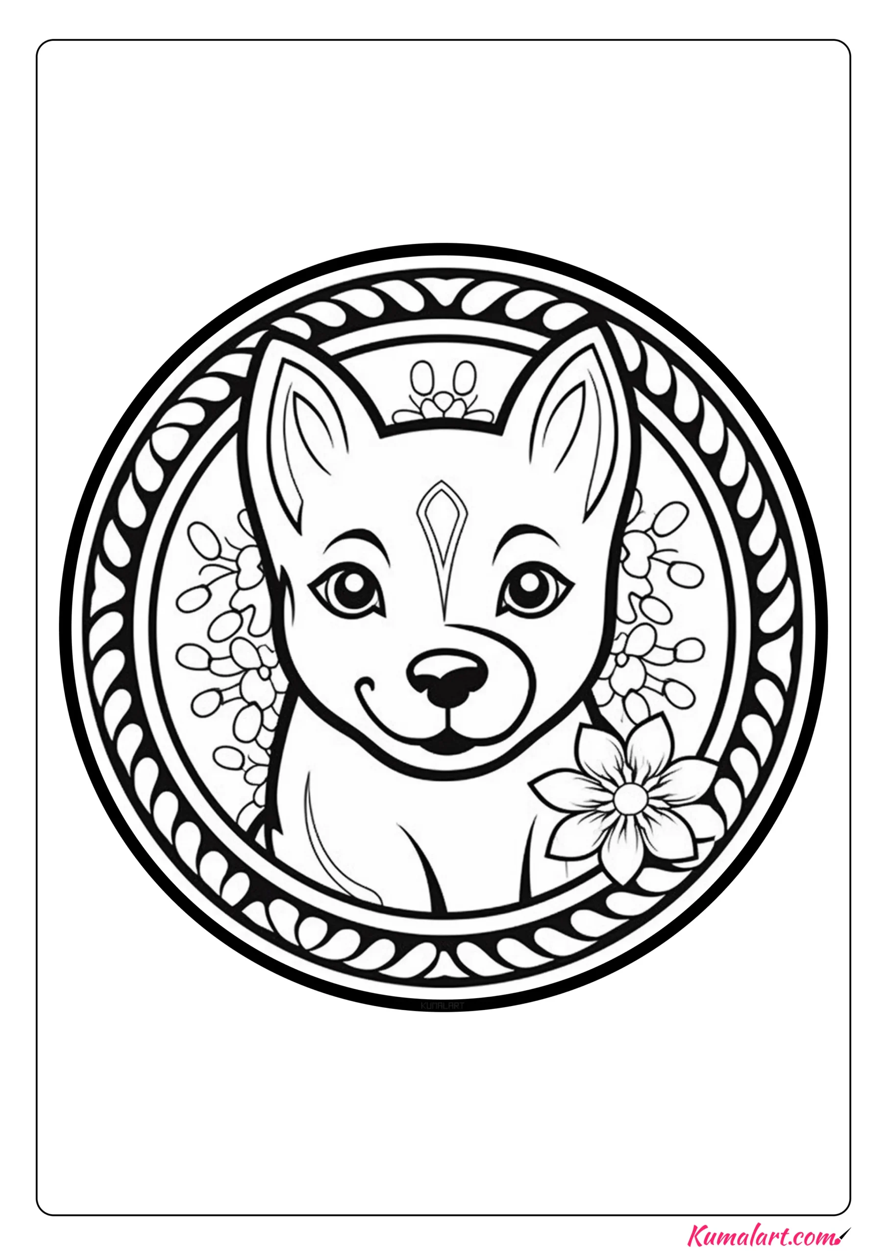 Milo the Dog Mandala Coloring Page