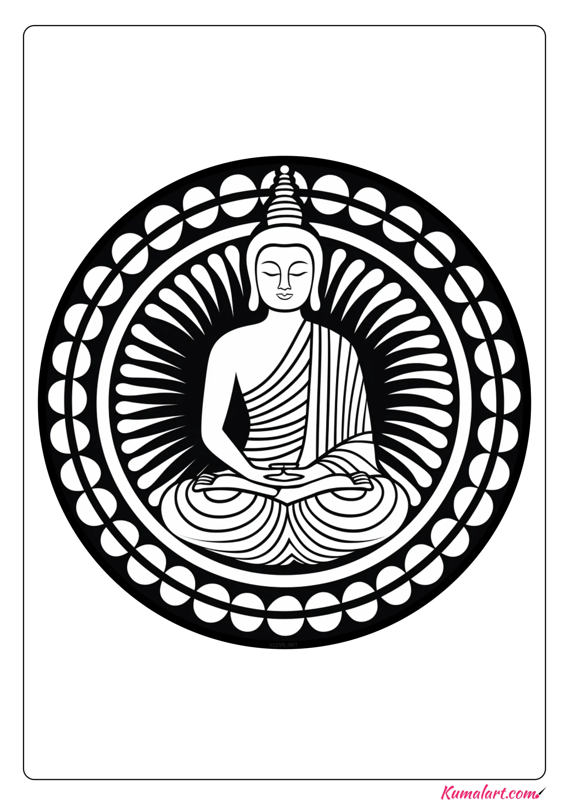 Mindful Buddhist Coloring Page