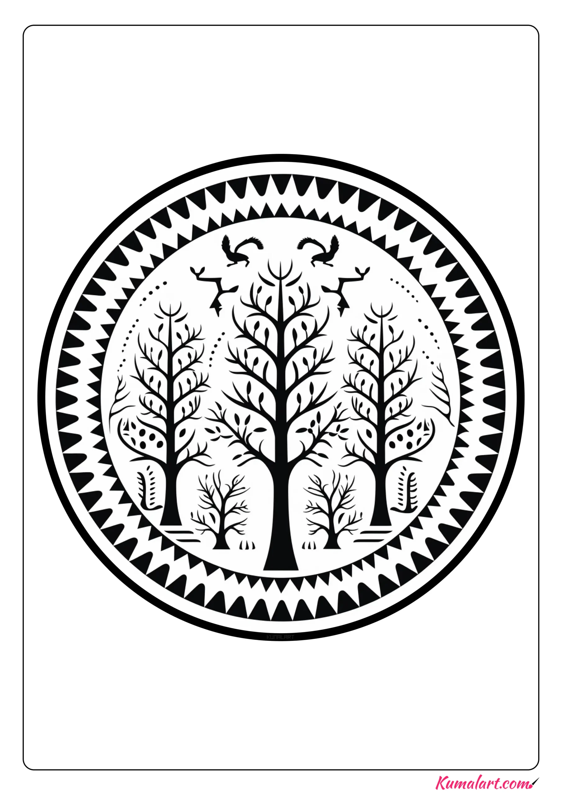 Misty Forest Coloring Page