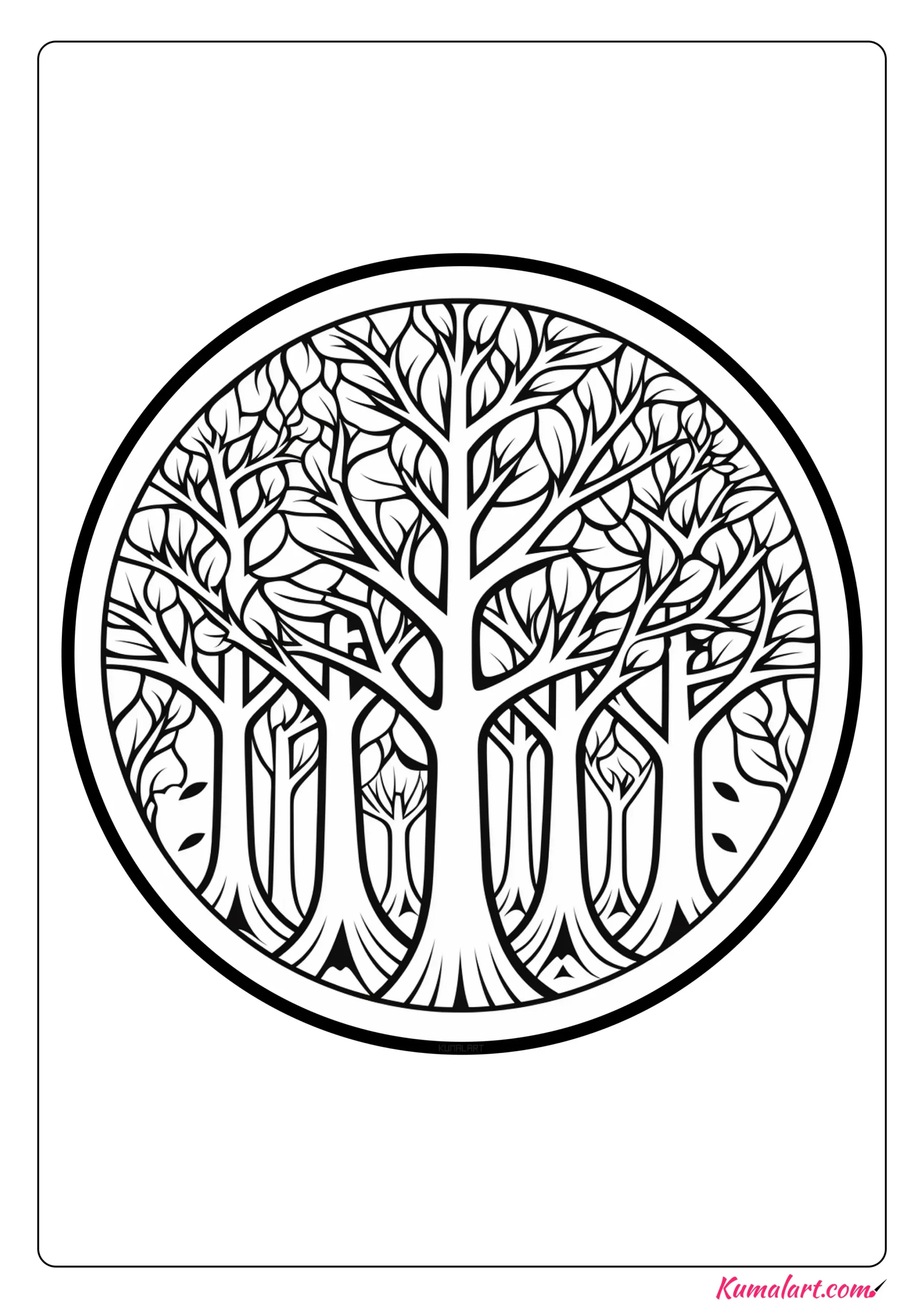 Mysterious Forest Coloring Page