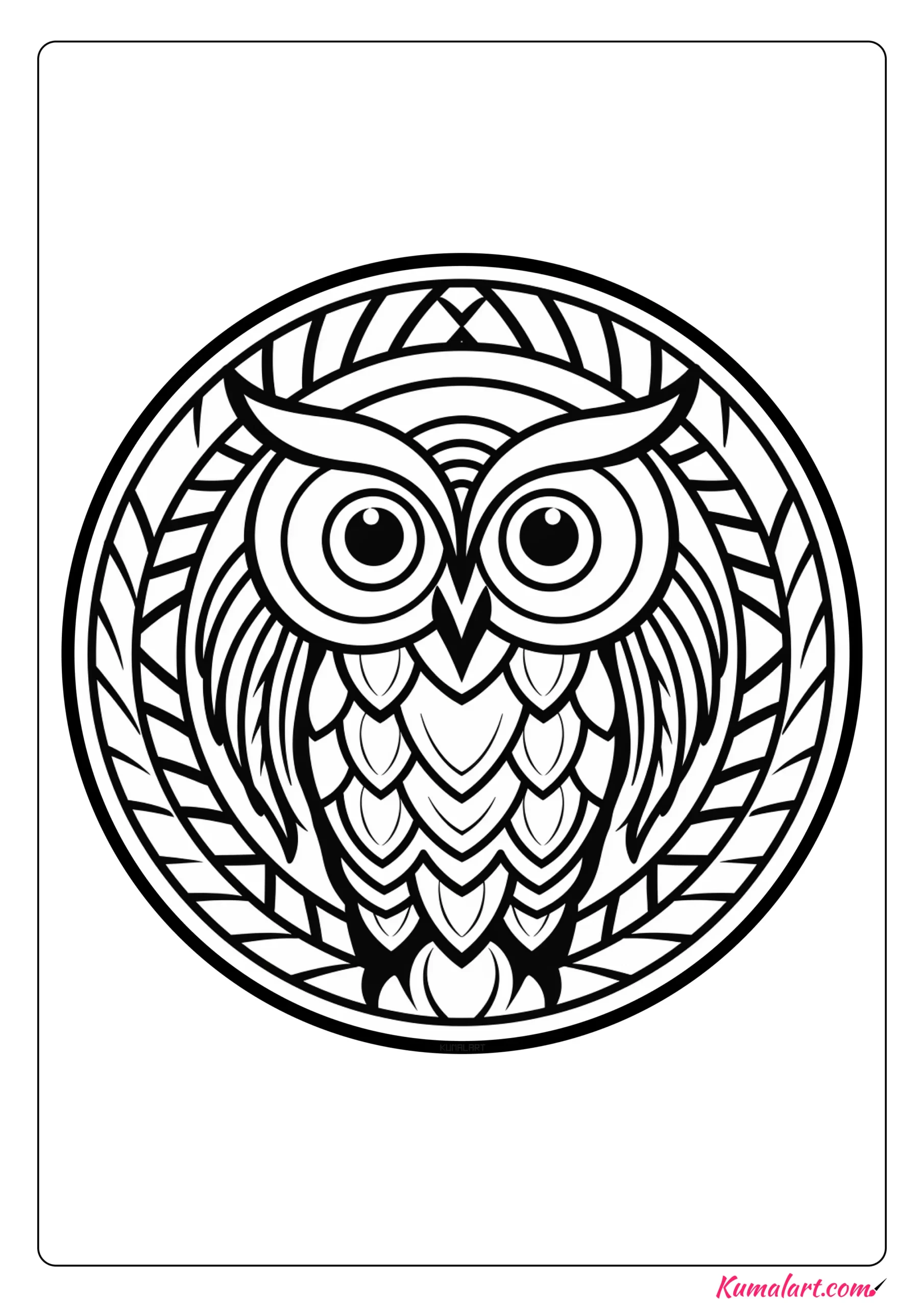Oscar the Owl Mandala Coloring Page