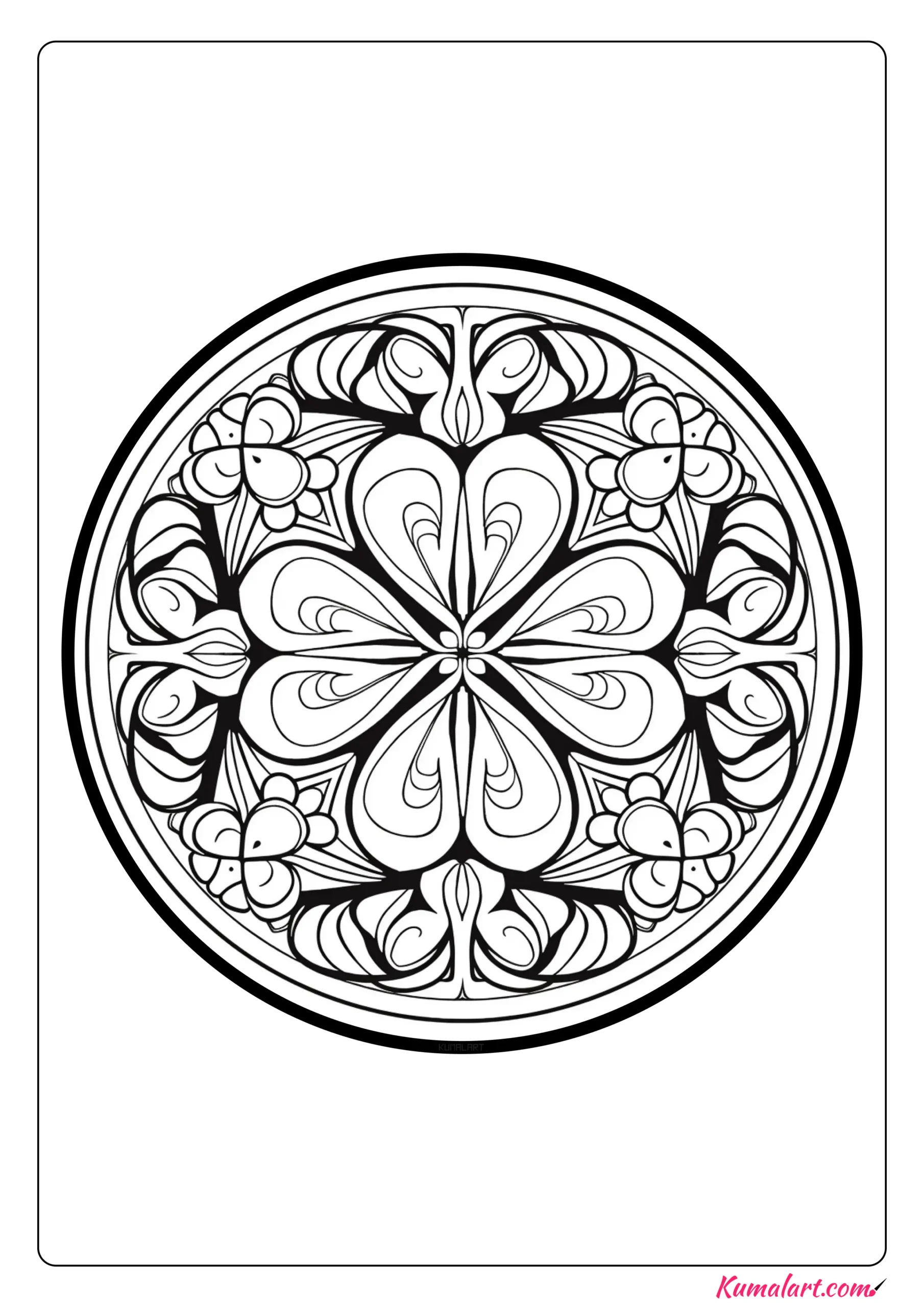 Pattern Shamrock St Patrick’s Day Mandala Coloring Page