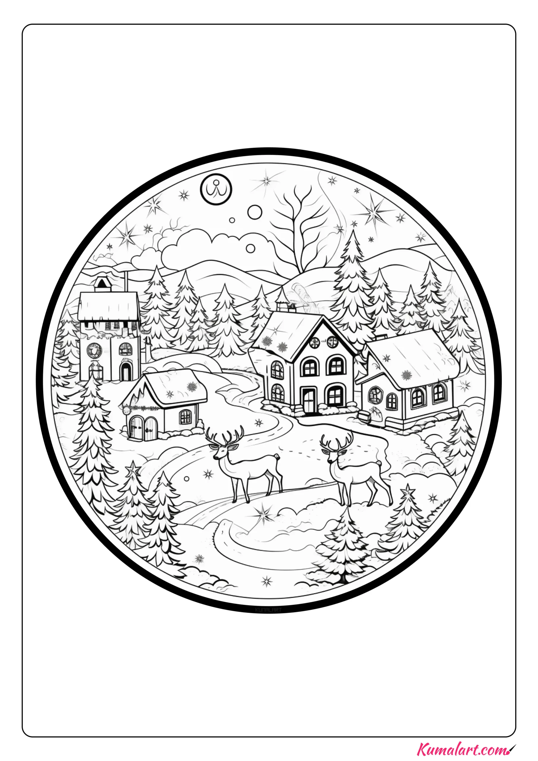 Precious Christmas Mandala Coloring Page