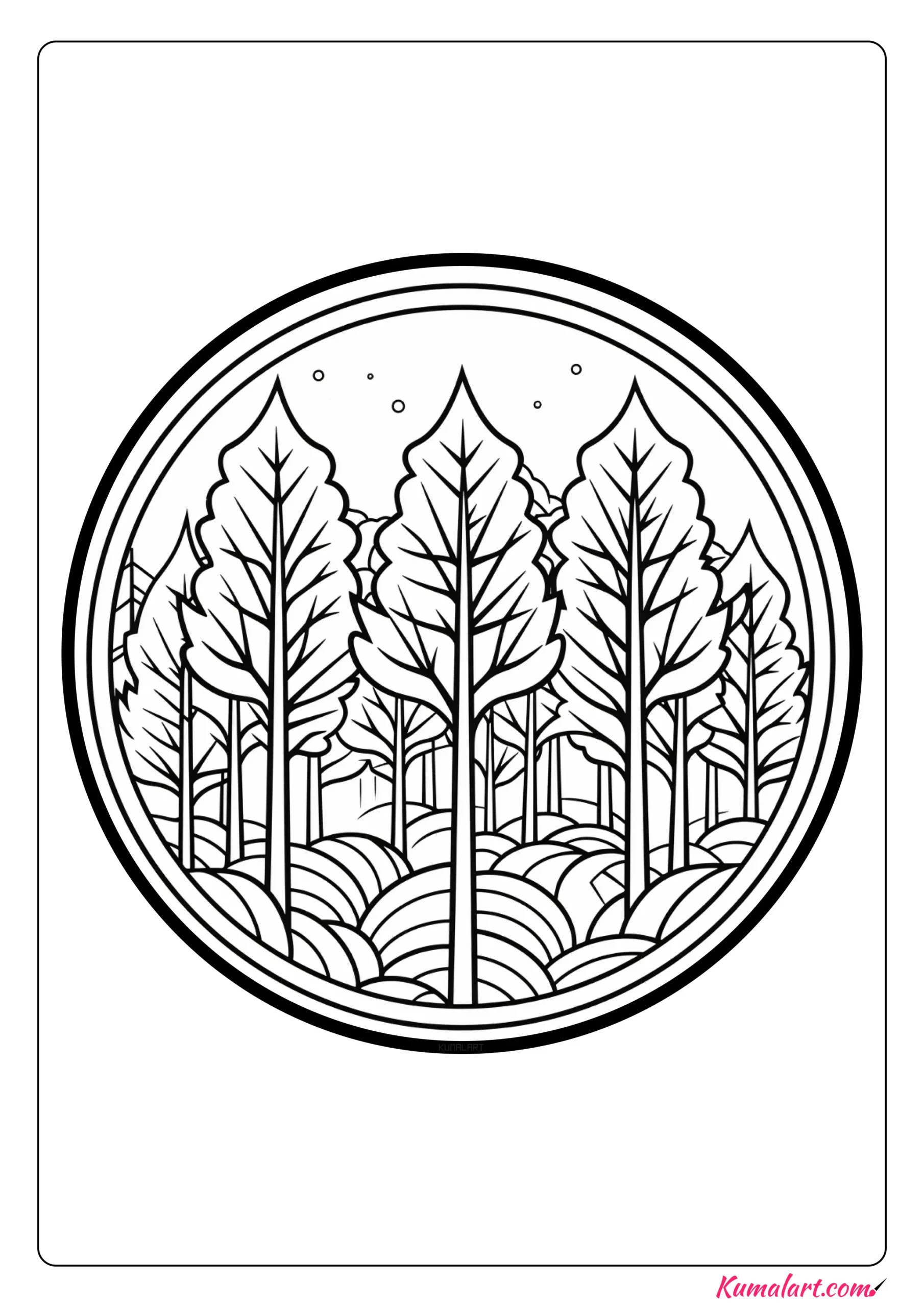 Regal Forest Coloring Page