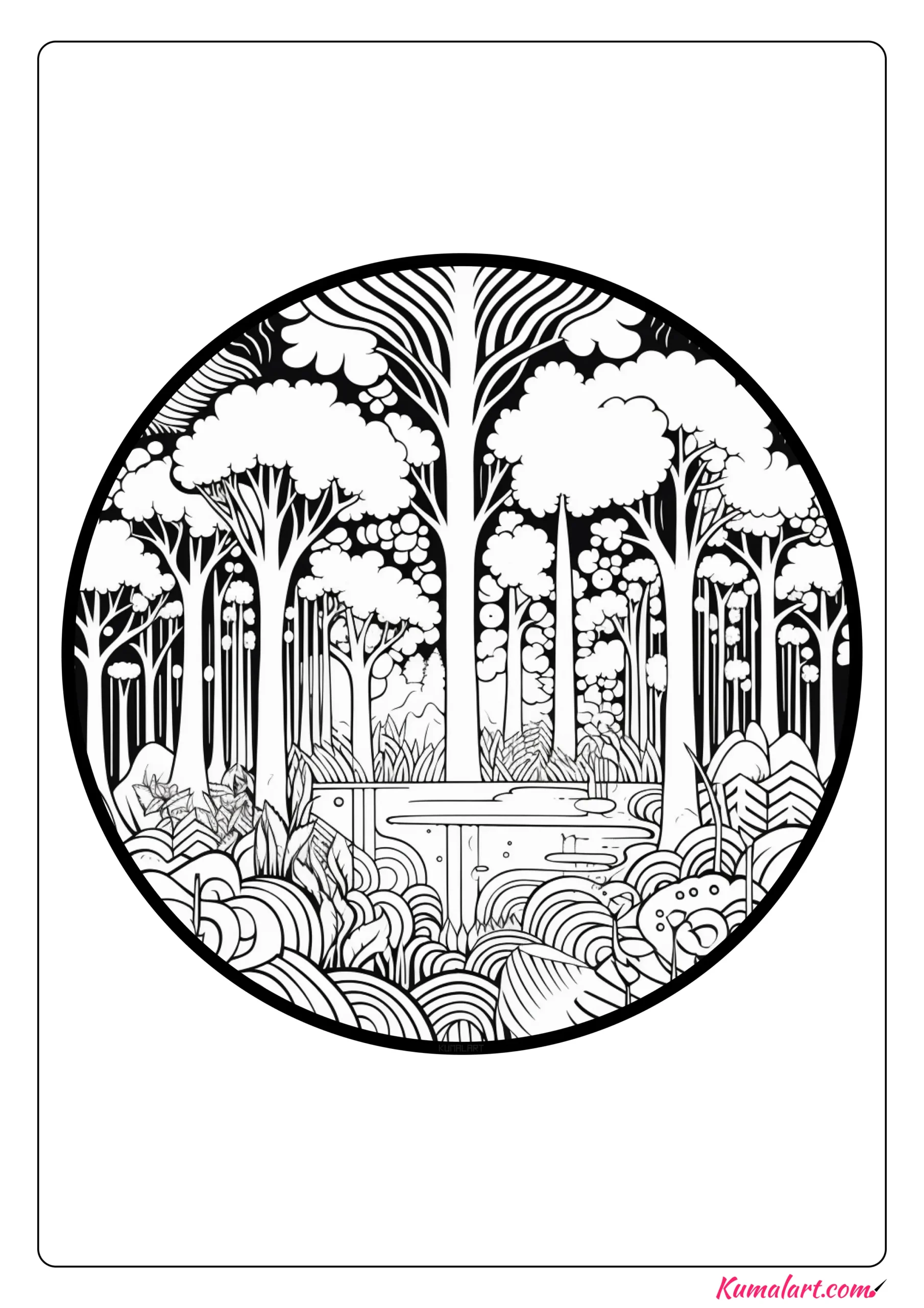 Resplendent Rainforest Coloring Page