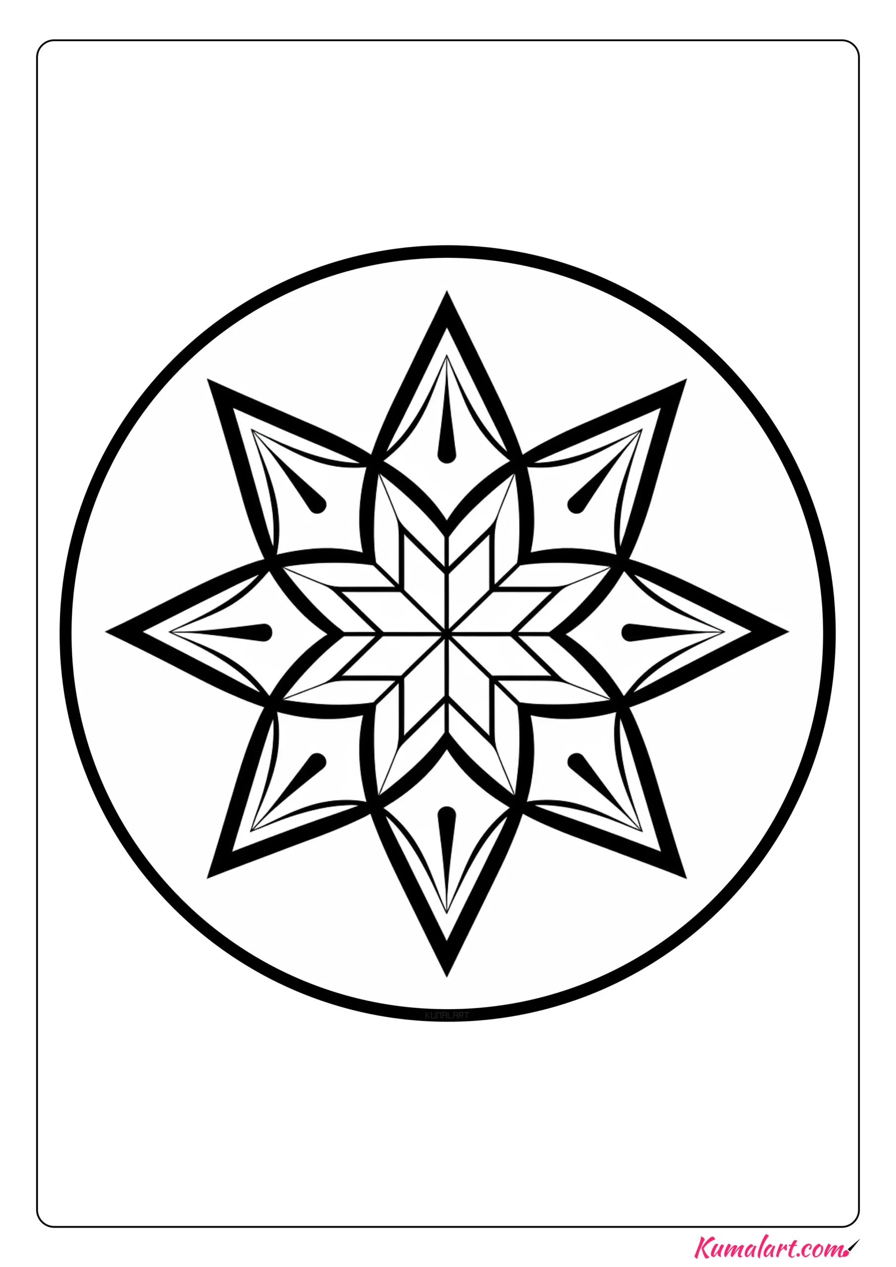 Shooting Star Mandala Coloring Page