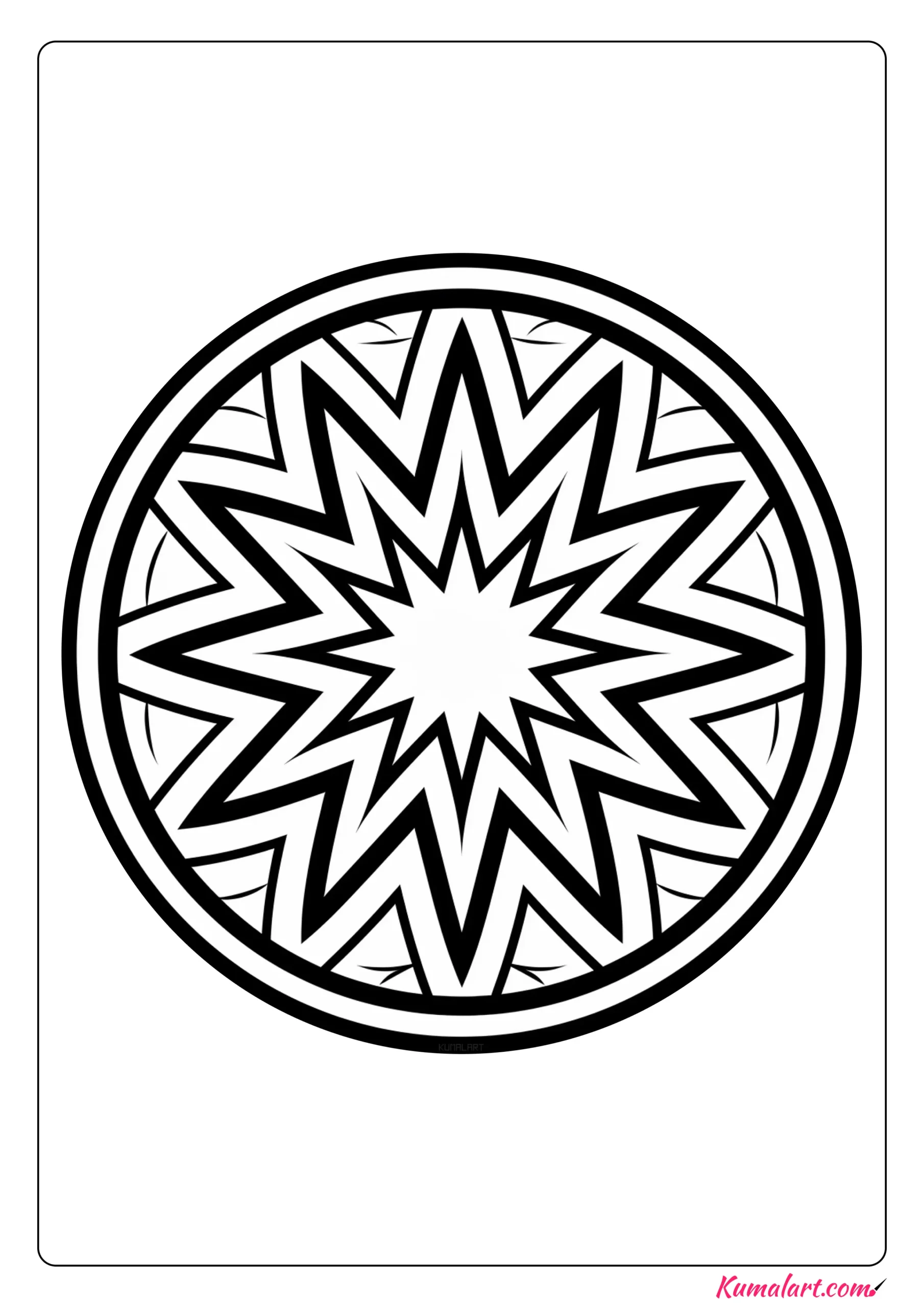 Sparkle Star Mandala Coloring Page