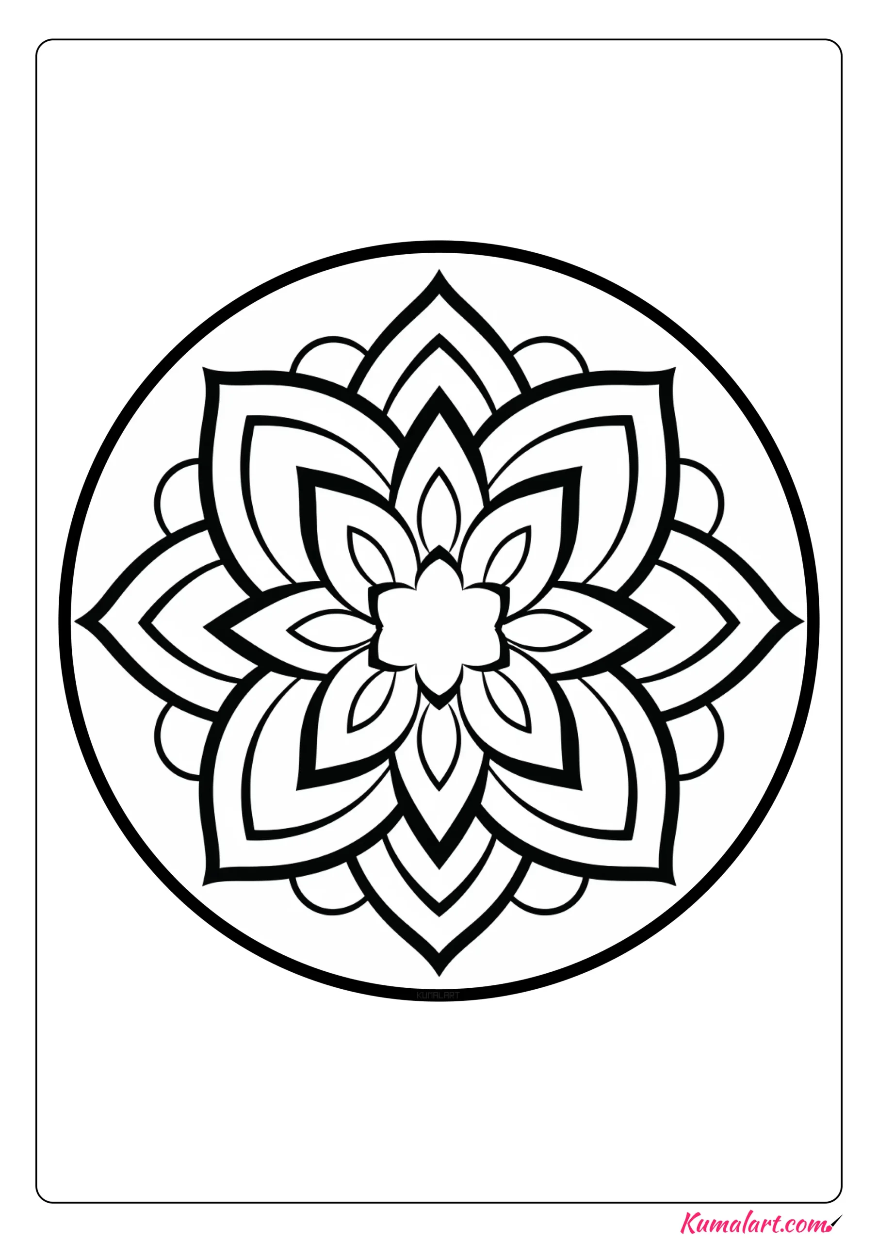 Star Lotus Flower Coloring Page