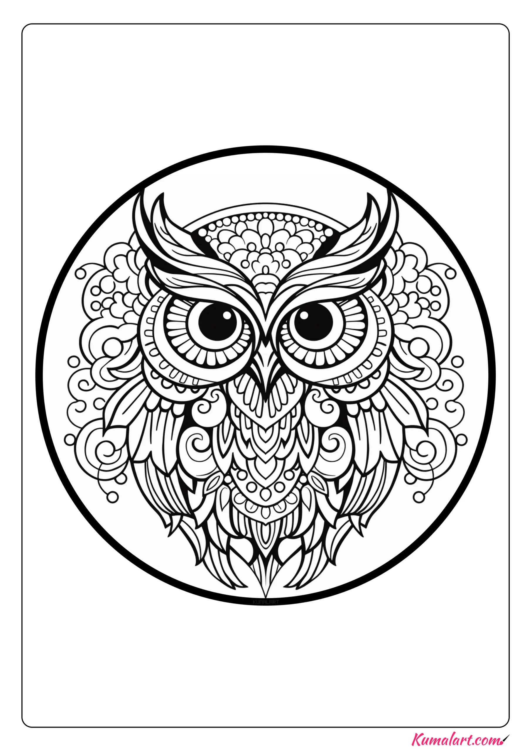Steve the Owl Mandala Coloring Page