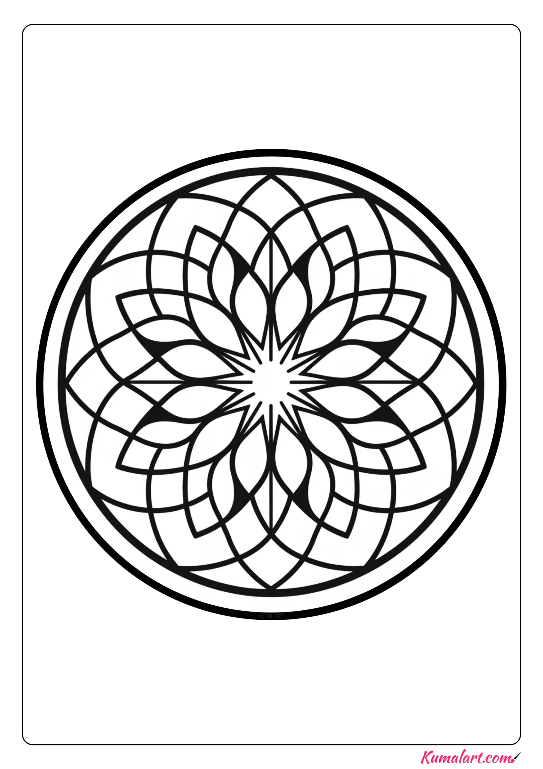 Sun Star Mandala Coloring Page