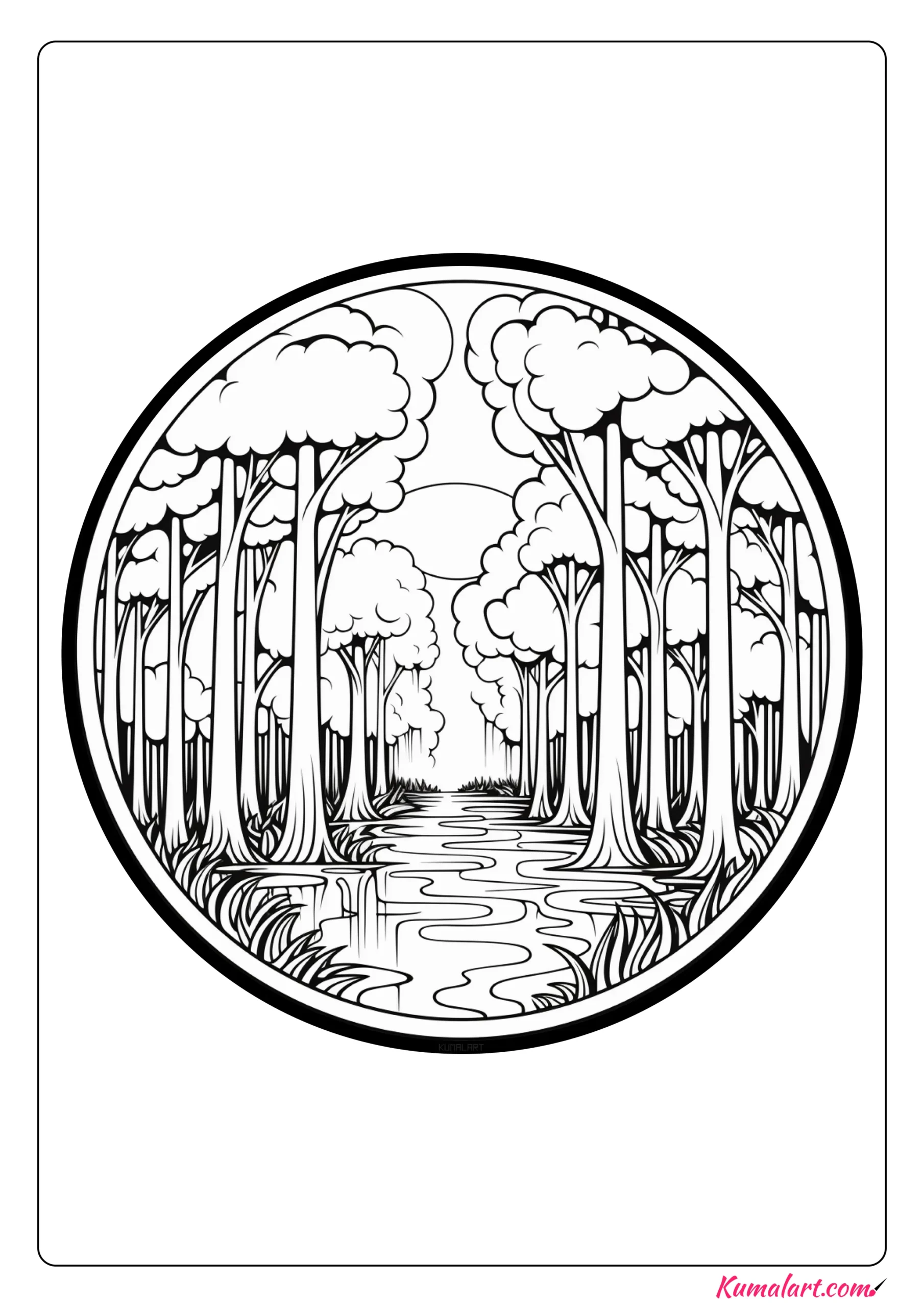 Temperate Rainforest Coloring Page