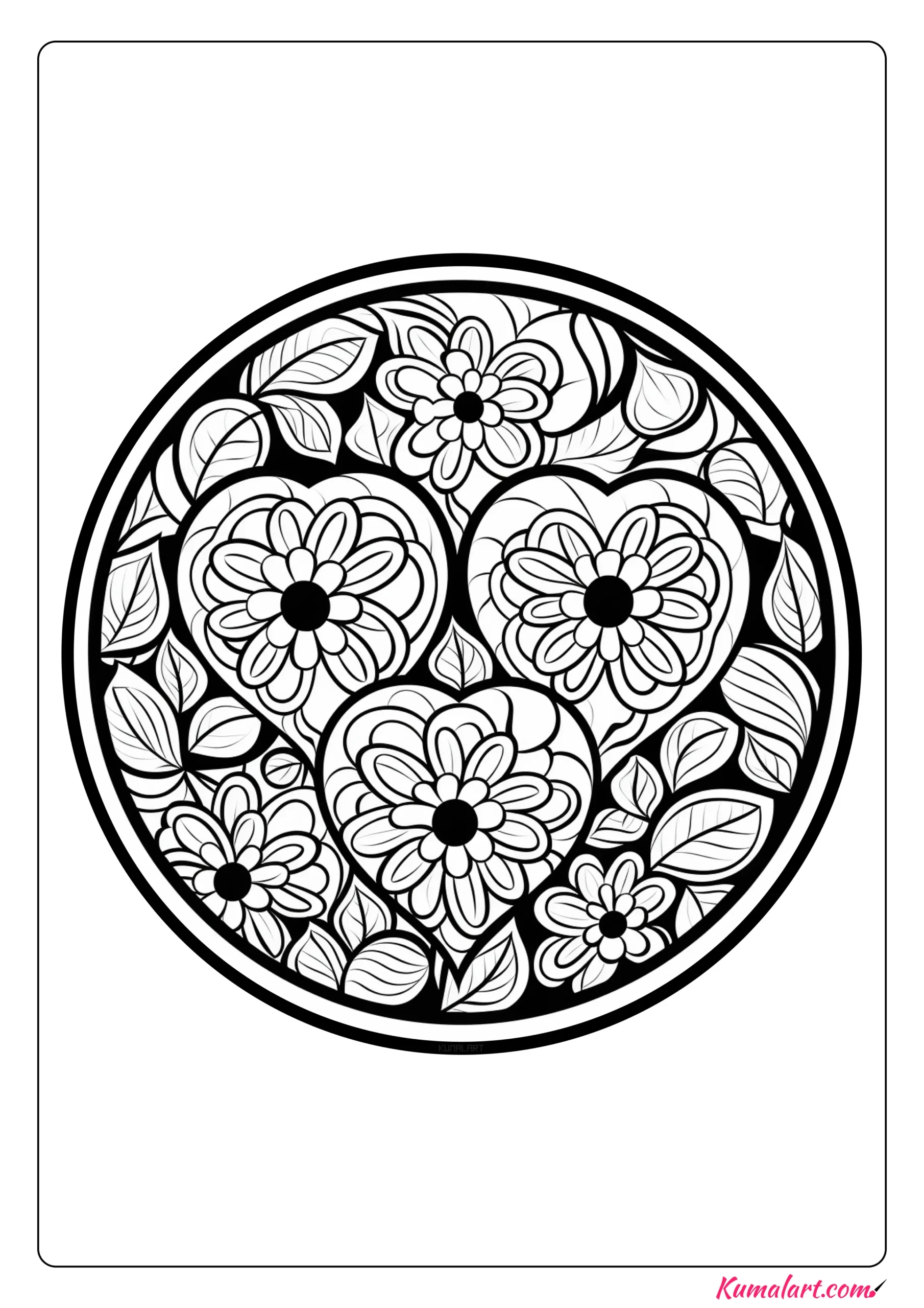 True Valentine’s Day Mandala Coloring Page