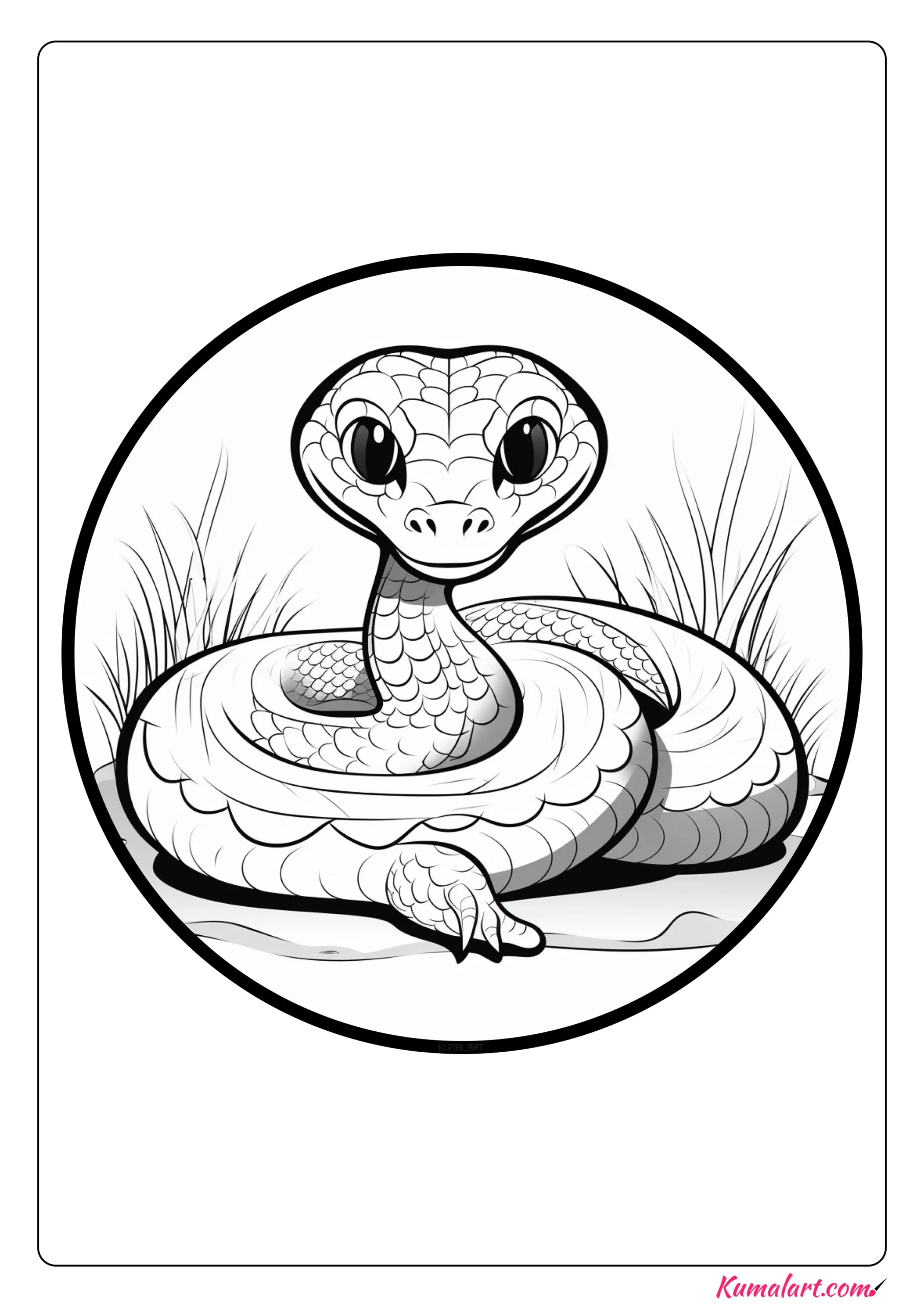 Twin Spotted Rattle Snake Coloring Page