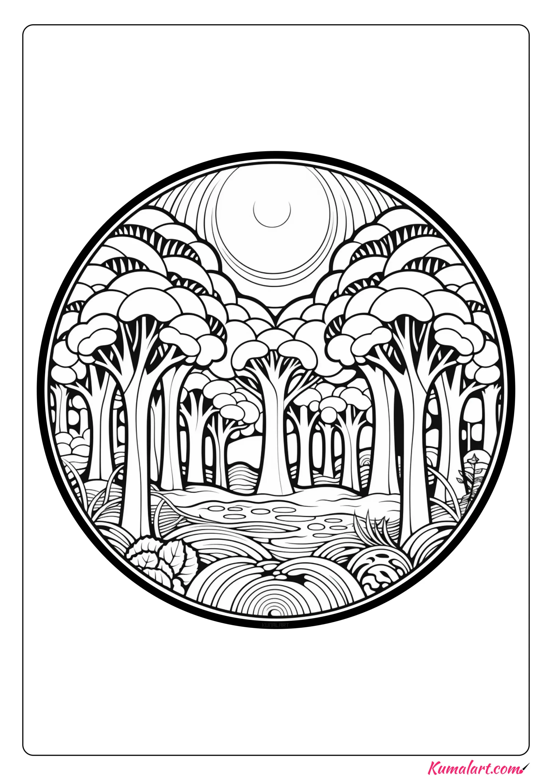 Wild Rainforest Coloring Page