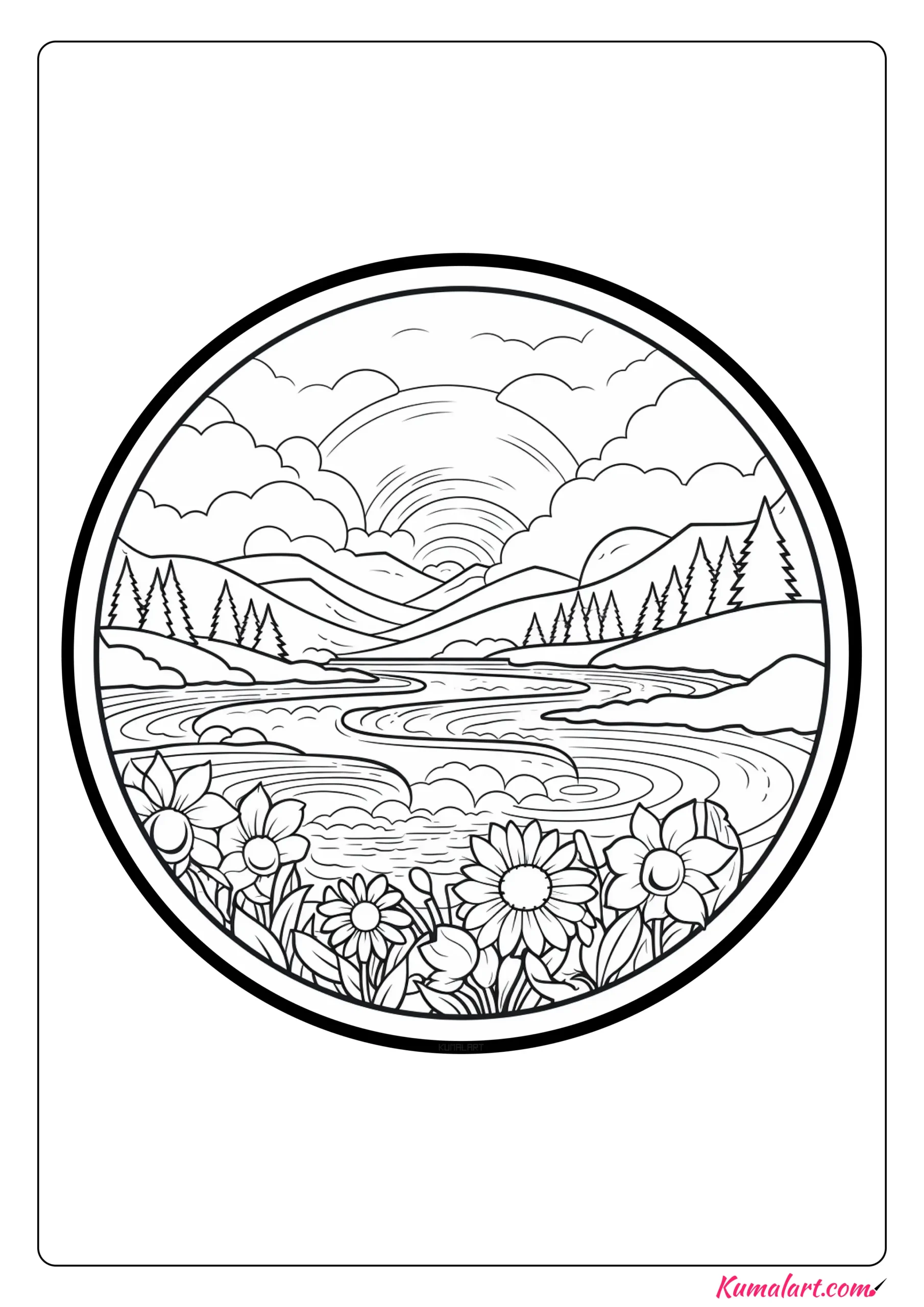 Wild River Mandala Coloring Page