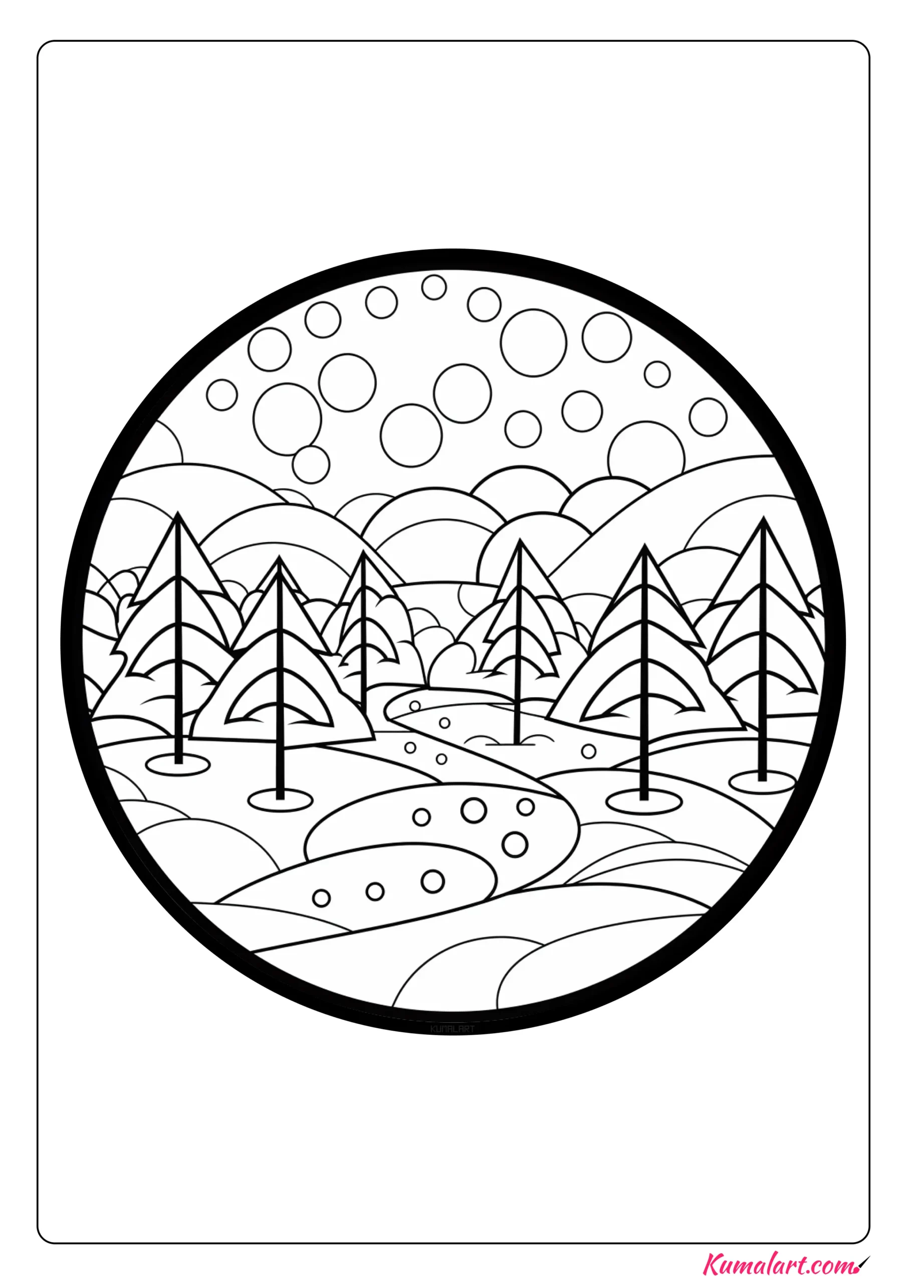 Wintry Winter Mandala Coloring Page