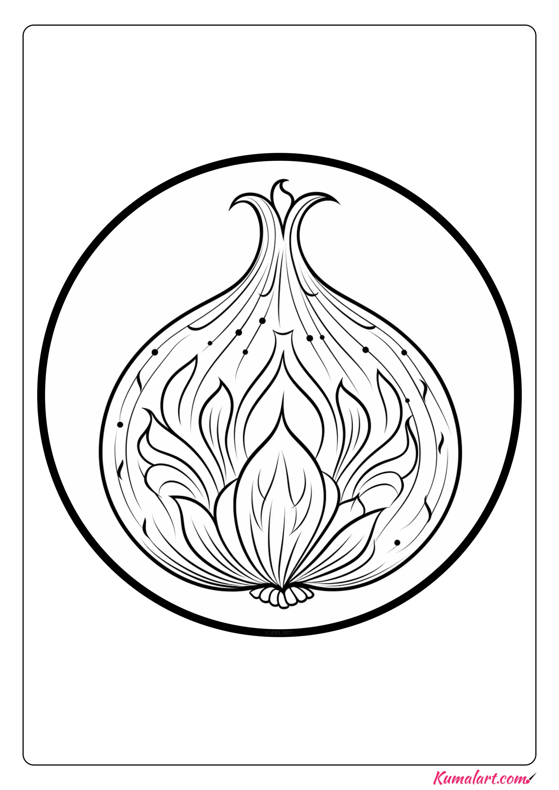 Yummy Onion Coloring Page
