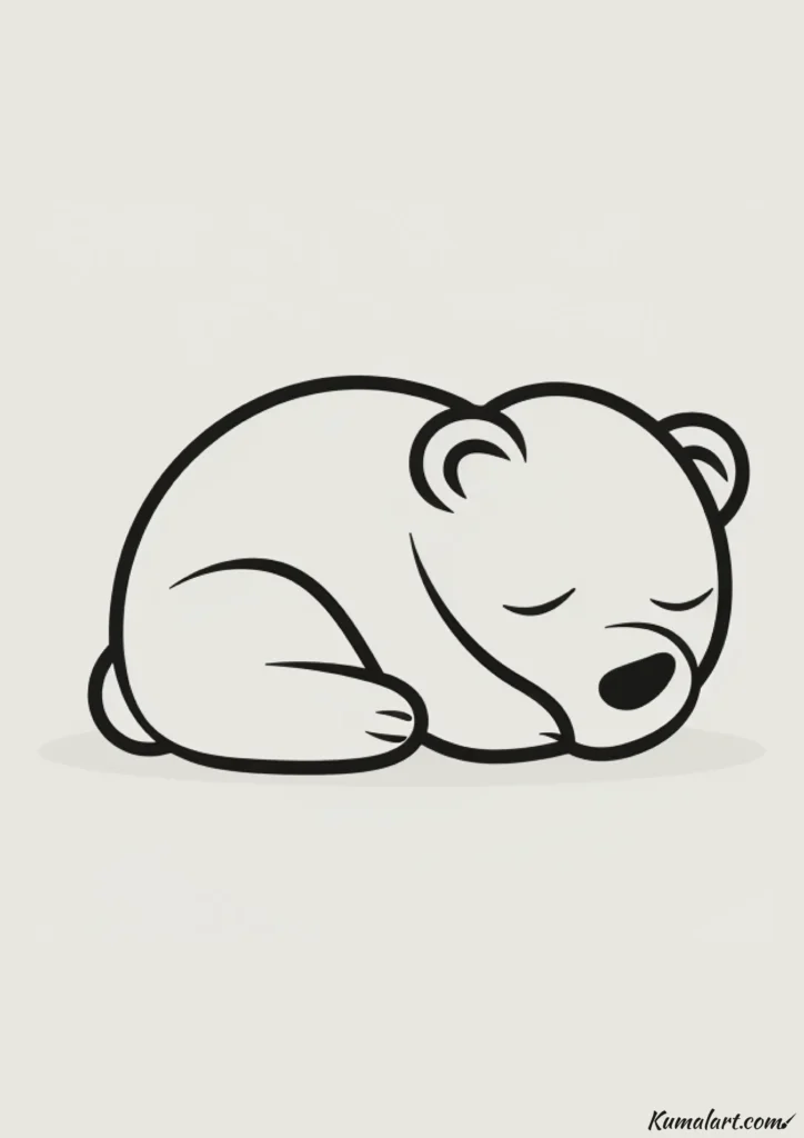 easy cute sleepy bear cub drawing ideas