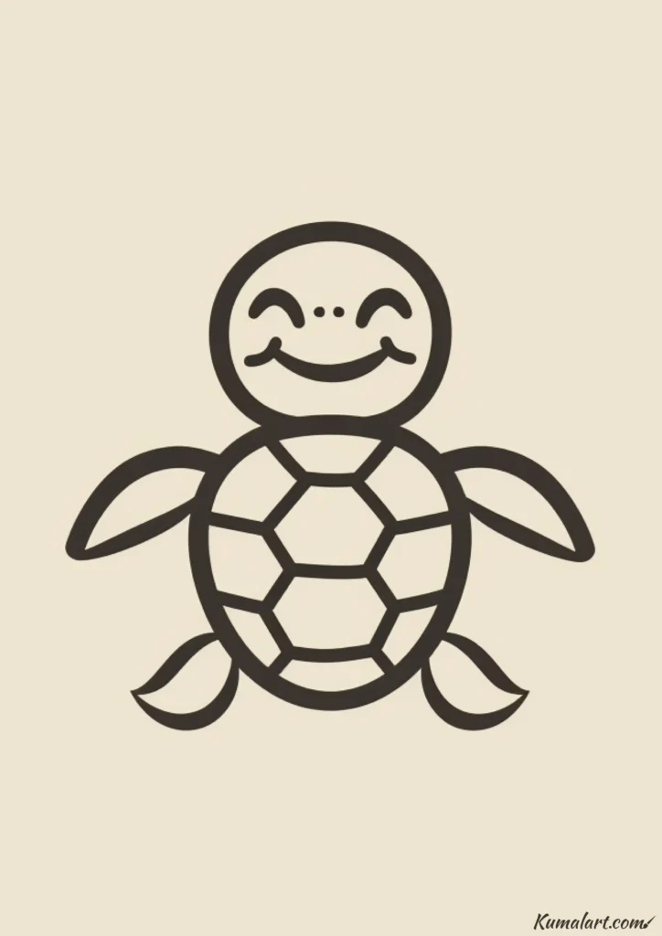 easy cute sweet turtle smiling drawing ideas