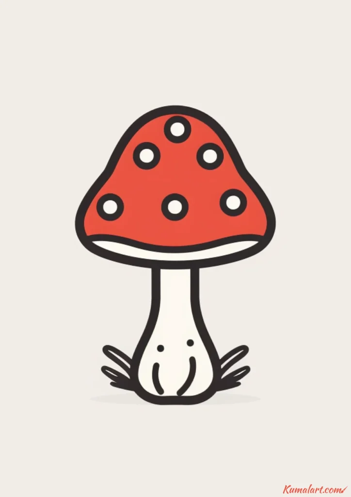 easy cute toadstool mushroom drawing ideas