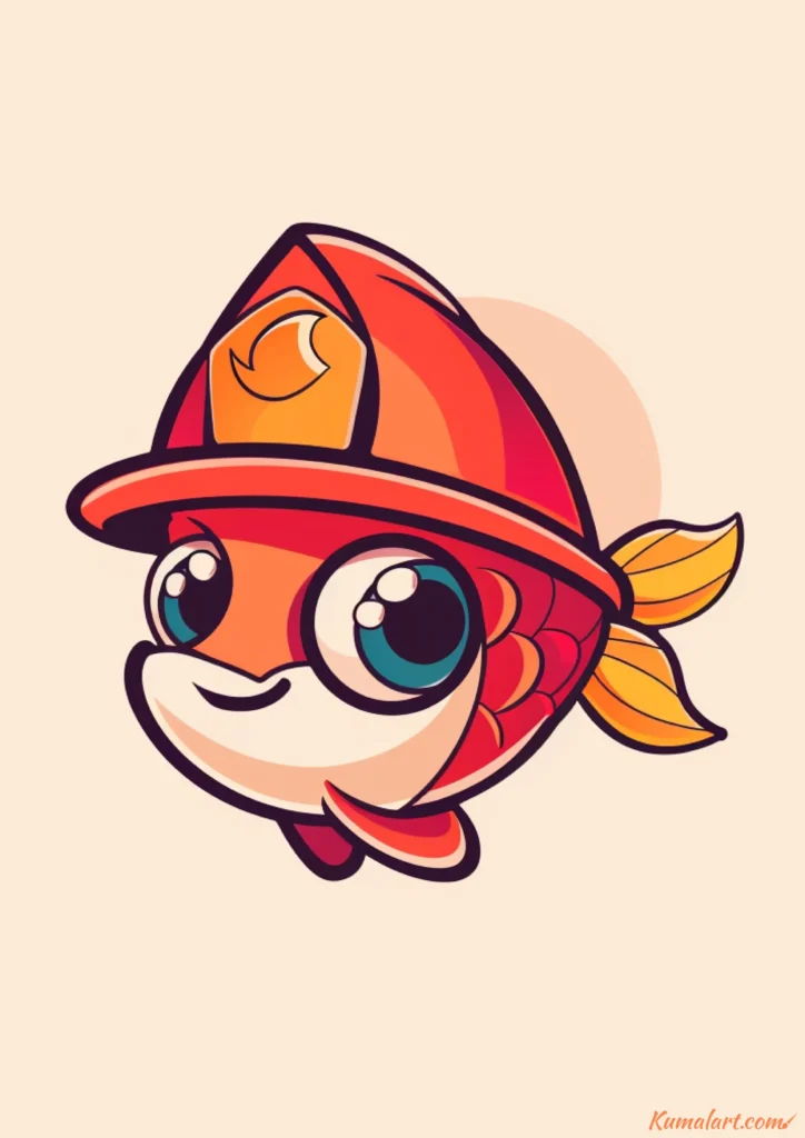 easy cute firefighter fish drawing ideas