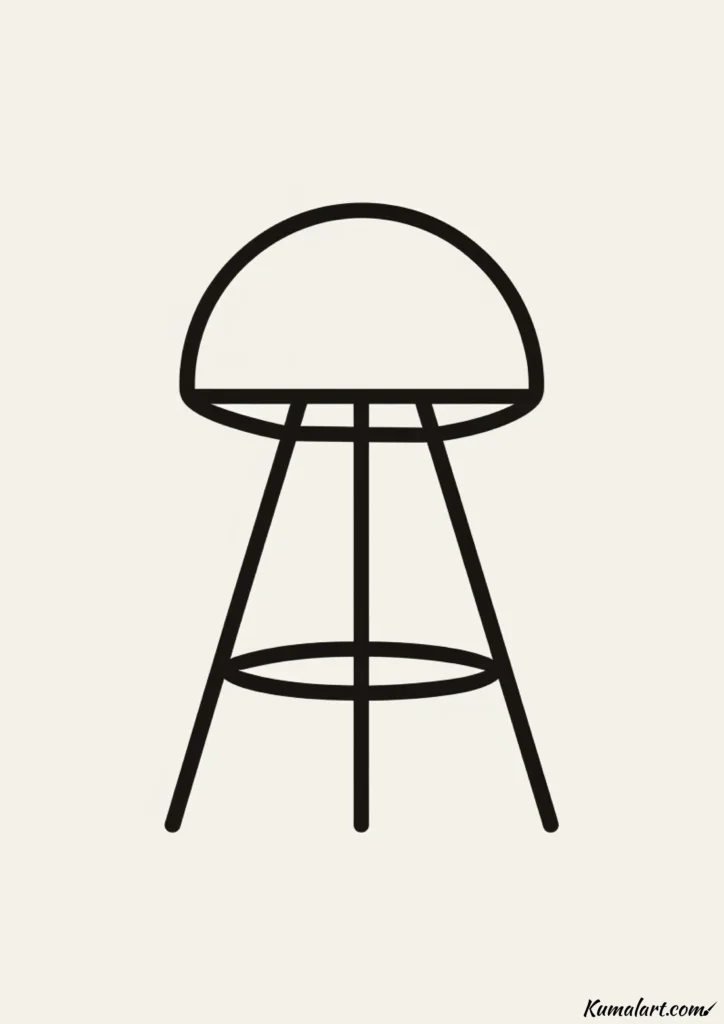 easy cute mushroom stool drawing ideas