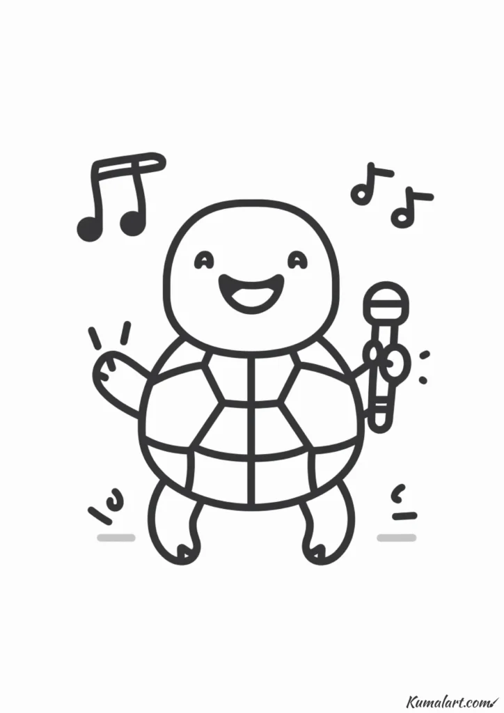 easy cute singing turtle drawing ideas