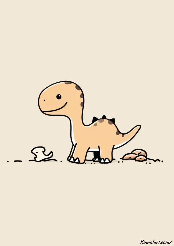 easy cute dino fossils dig drawing ideas