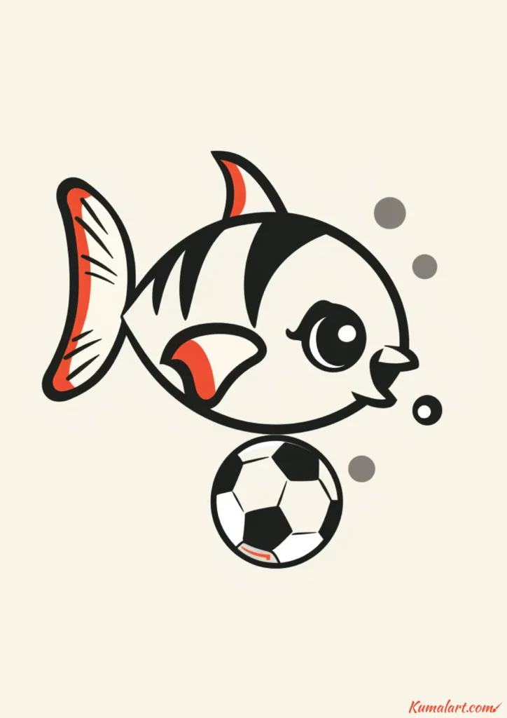 easy cute football player fish drawing ideas