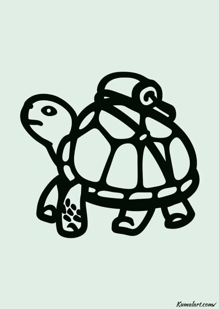 easy cute hiking turtle drawing ideas