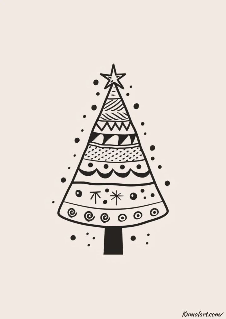  easy cute patterned tree topper drawing ideas