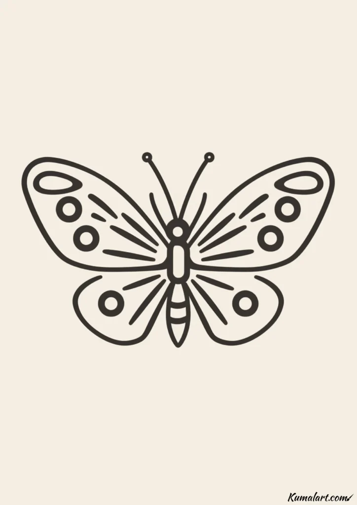 easy cute butterfly with circles drawing ideas