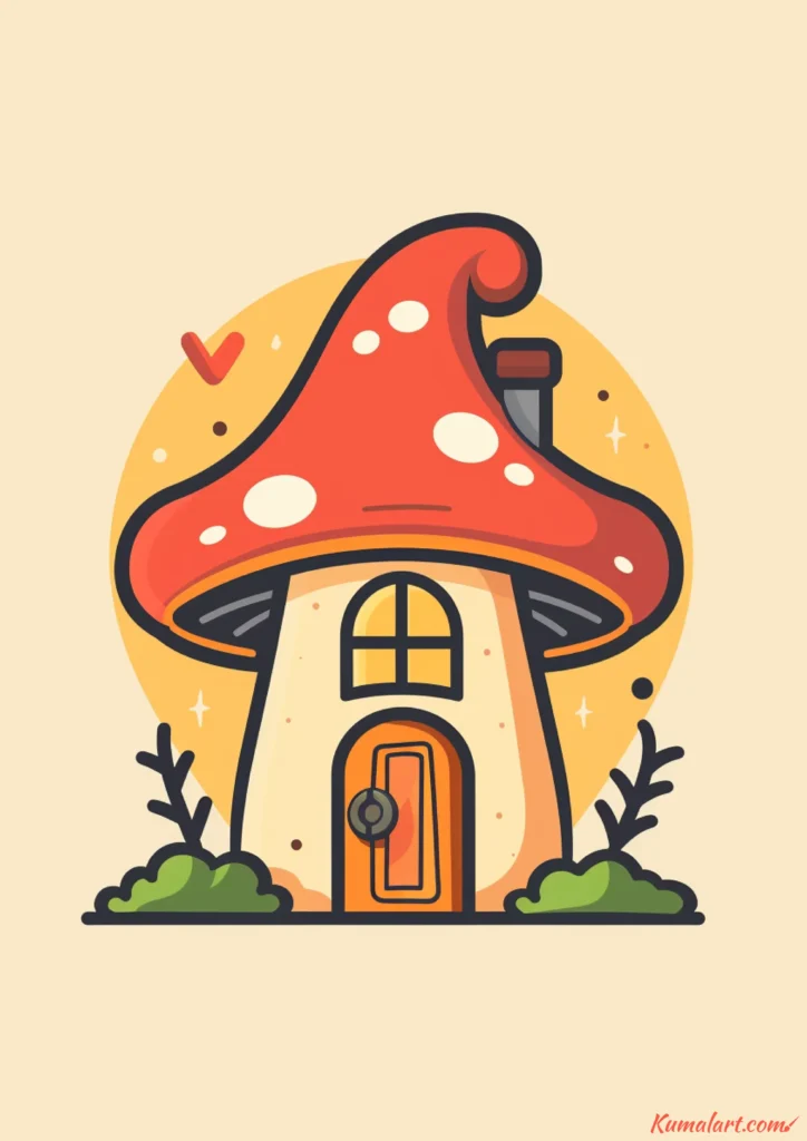 easy cute mushroom gnome home drawing ideas