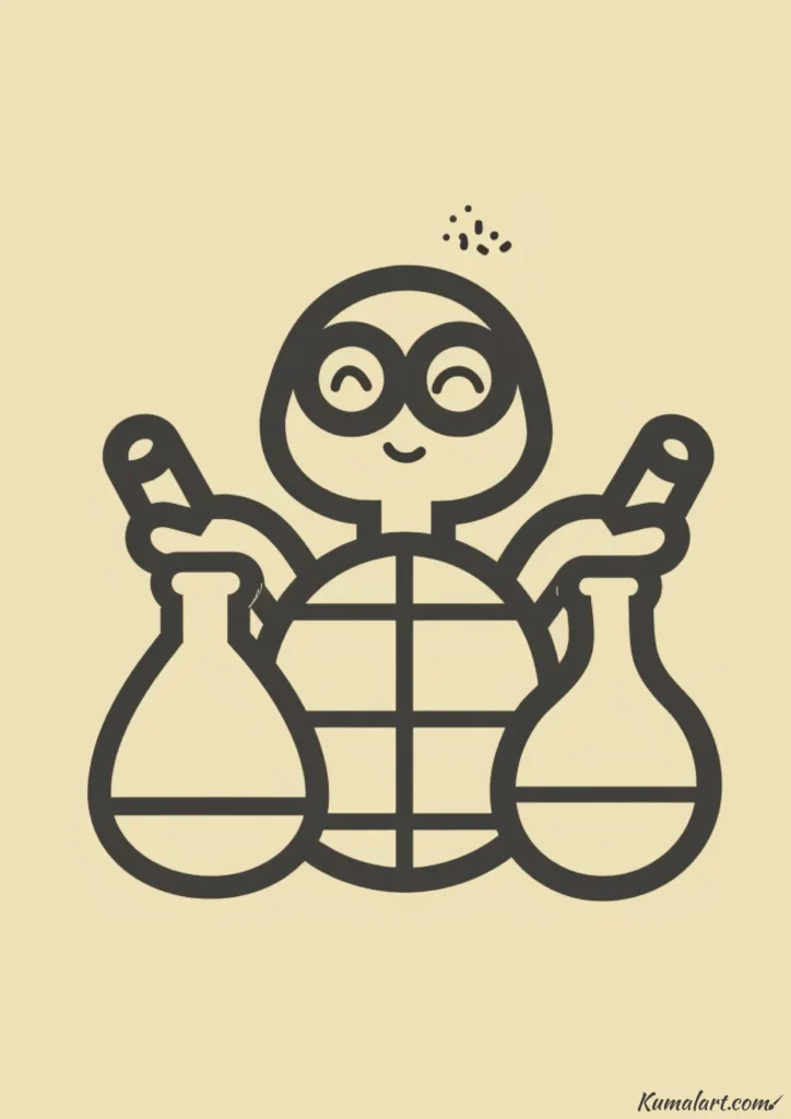 easy cute turtle scientist drawing ideas