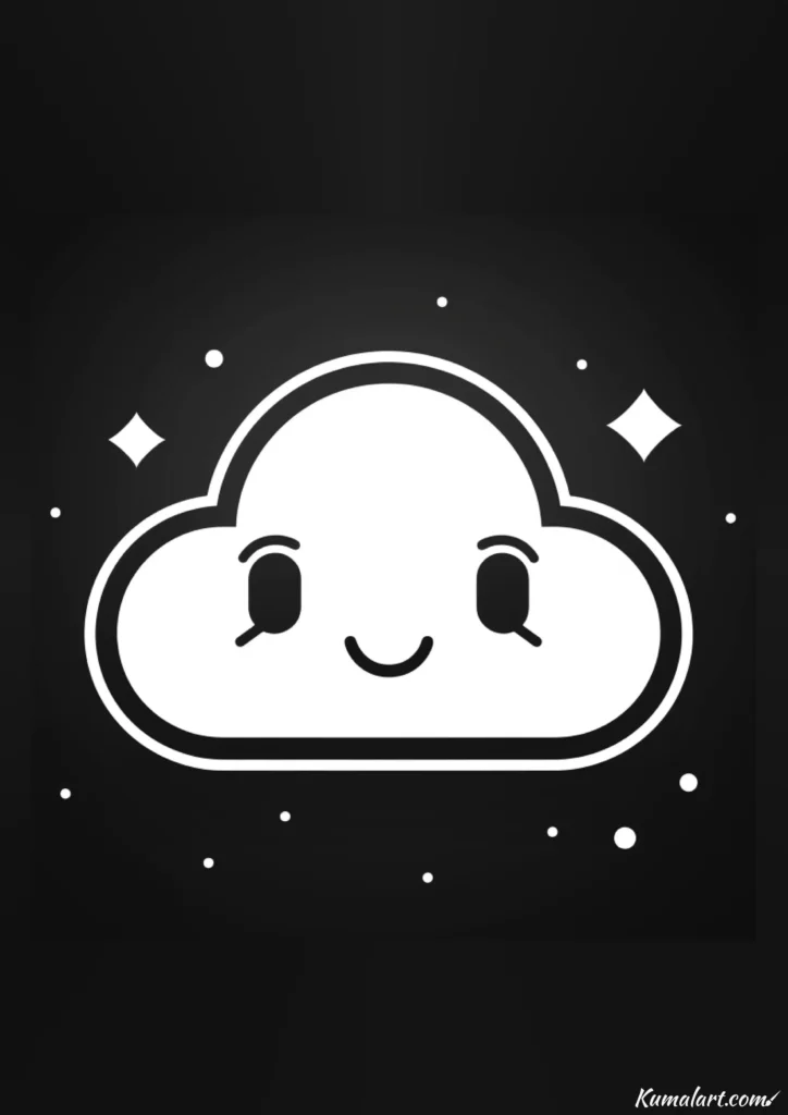 easy cute fluffy cloud drawing ideas