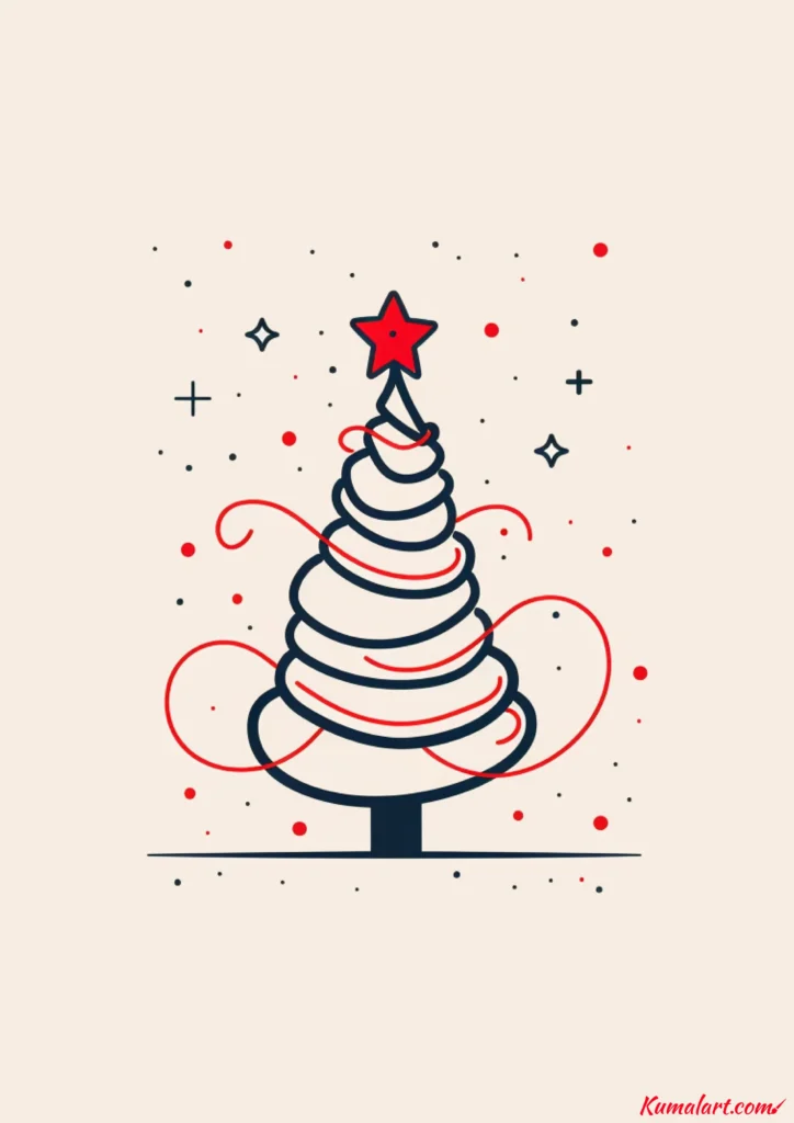 easy cute spiral tree drawing ideas