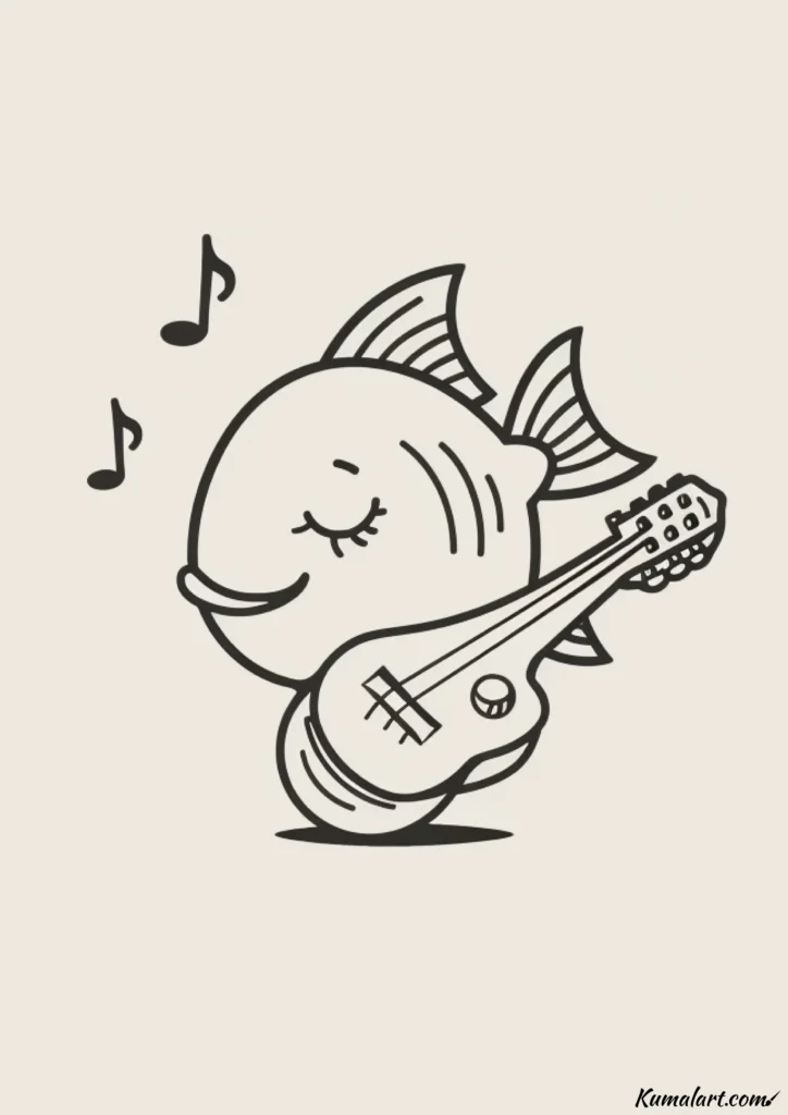 easy cute rock star fish drawing ideas