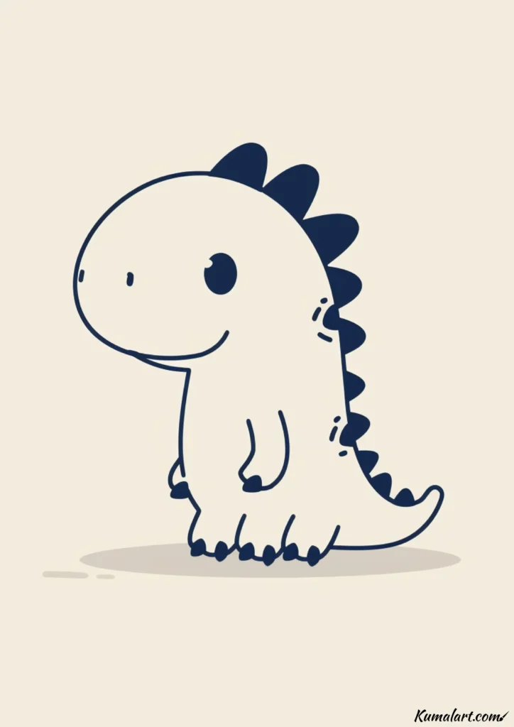 easy cute shy dino in disguise drawing ideas