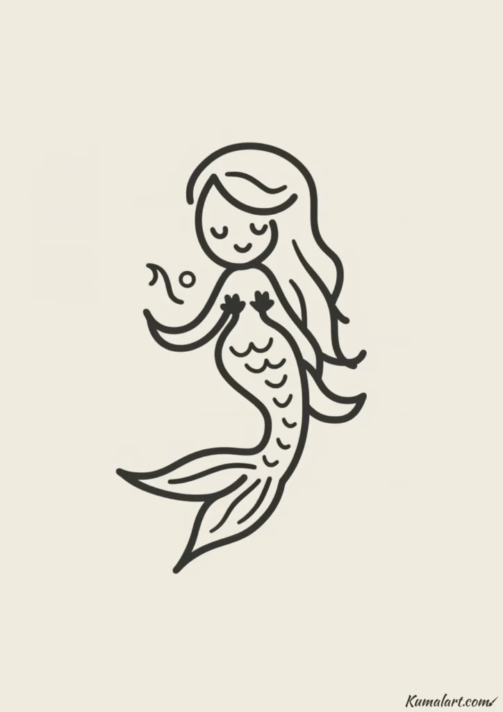easy cute mermaid fish drawing ideas